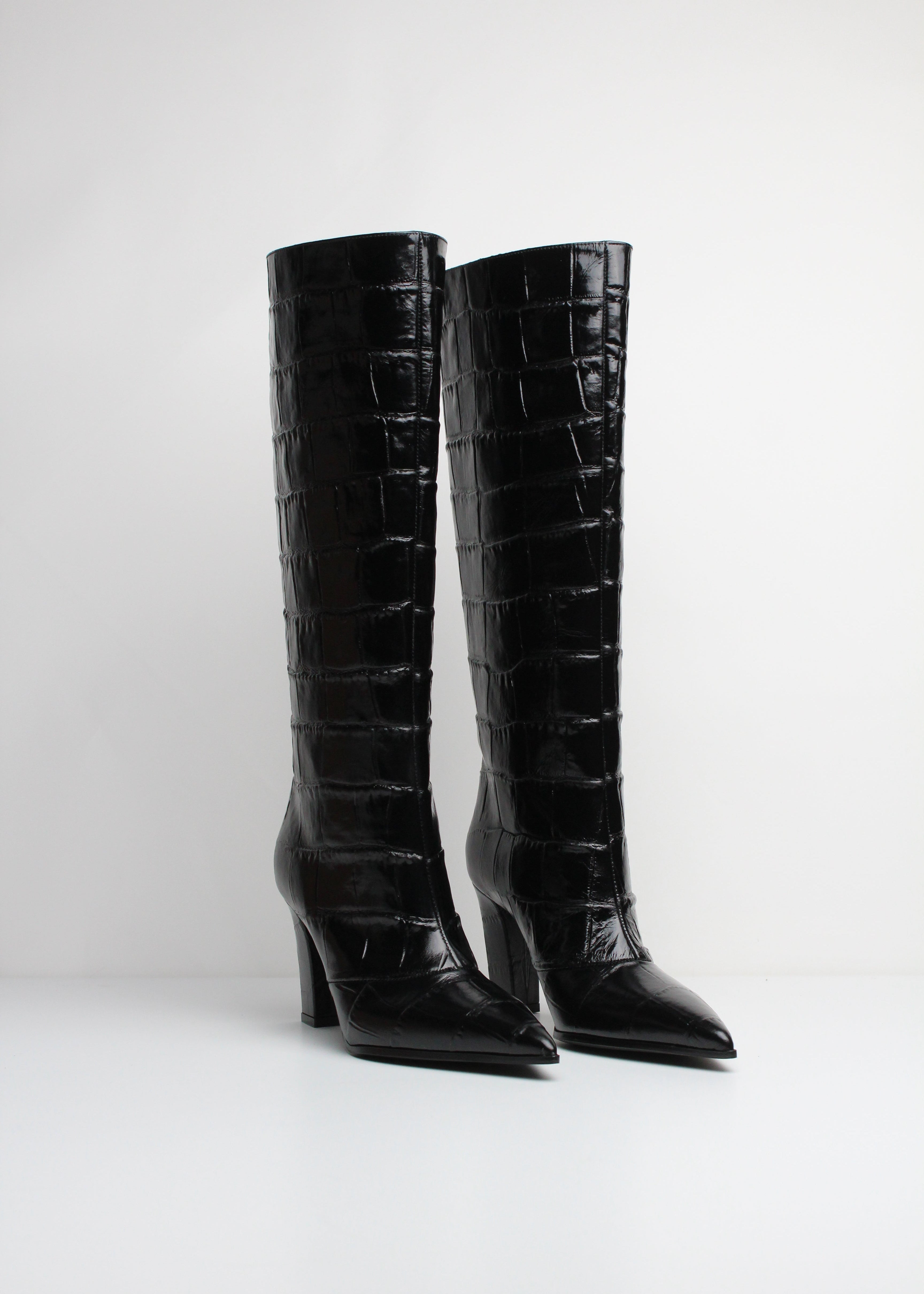 FW25-DENISE56 STIVALE IN  COCCO NERO