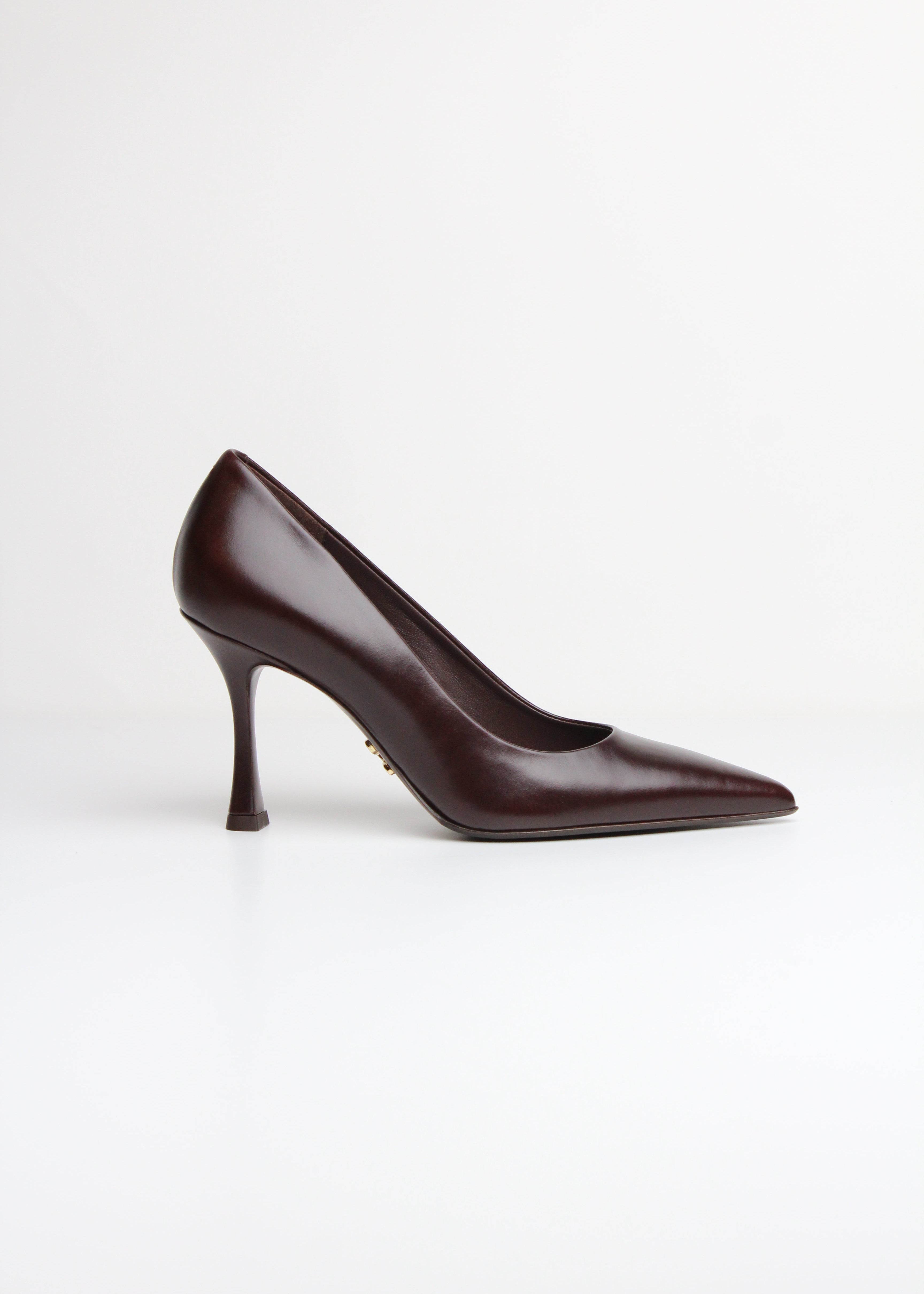 FW25-DIVA DECOLLETE IN PELLE TESTA DI MORO