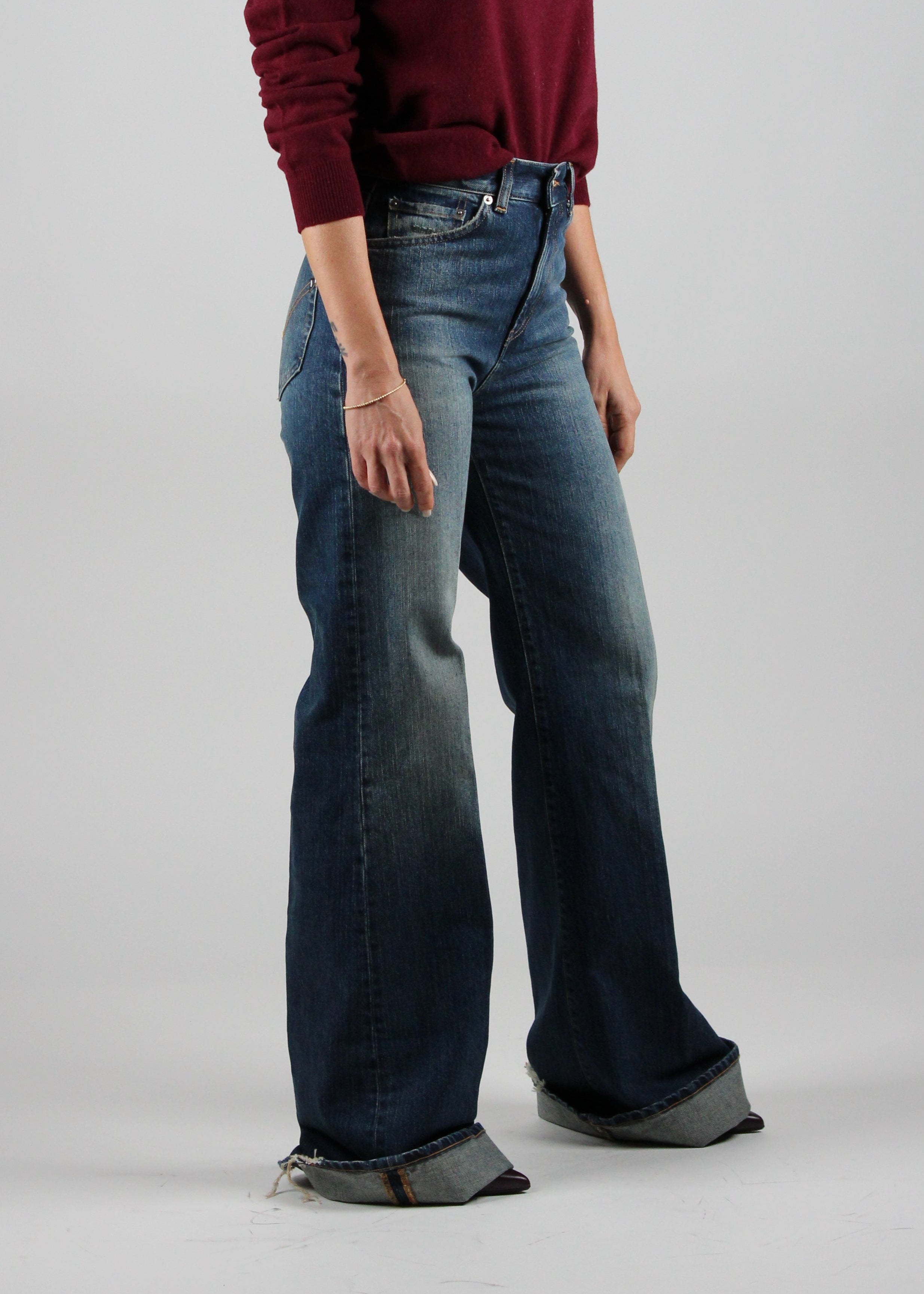 FW25-DP619-DFE313D-LL3-800. JEANS AMBER WIDE LEG IN DENIM FISSO