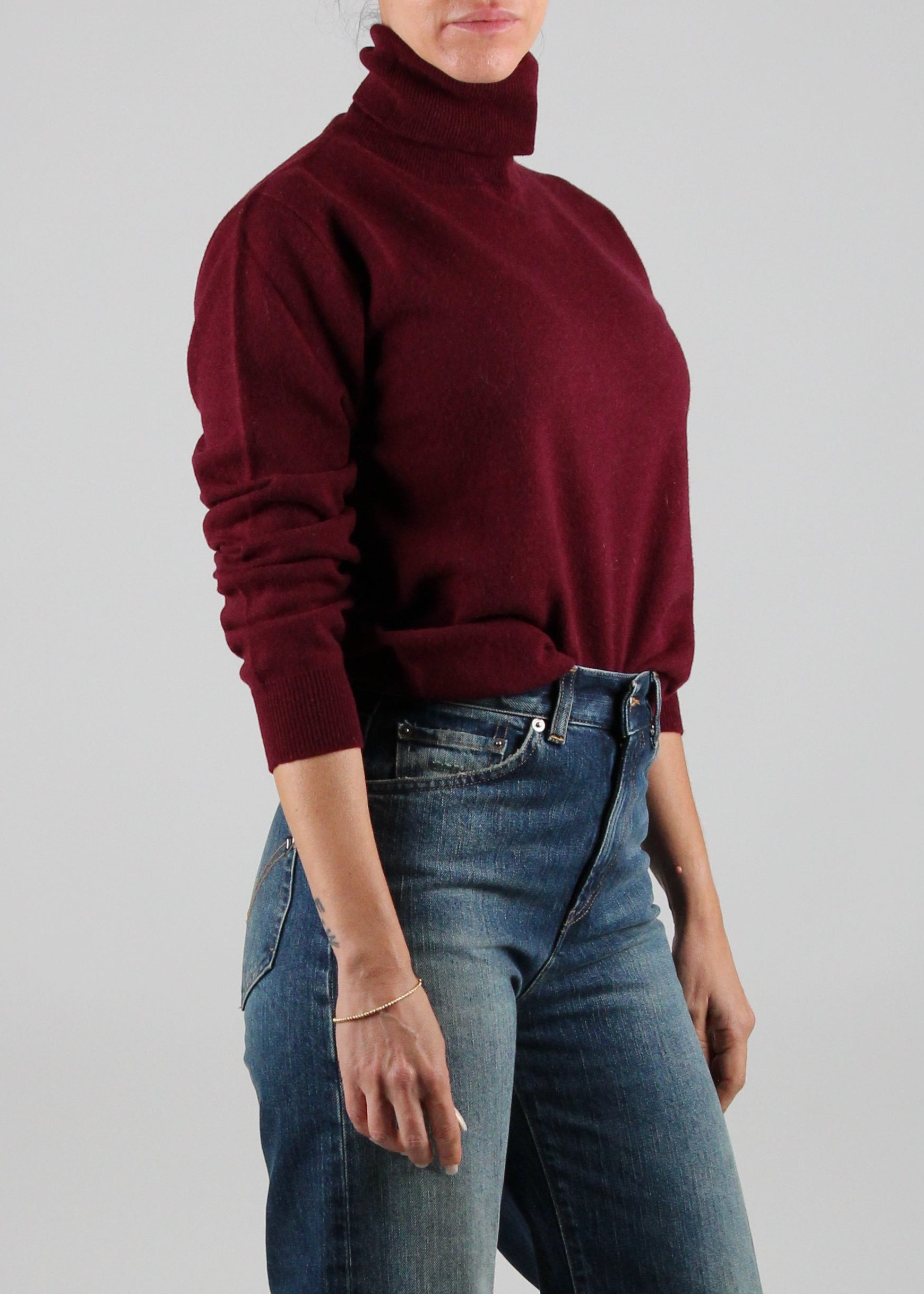 FW25-2511-05-870  MAGLIA DOLCE VITA  SEAMLESS IN  LANA E CASHMERE  COLORE BACCA