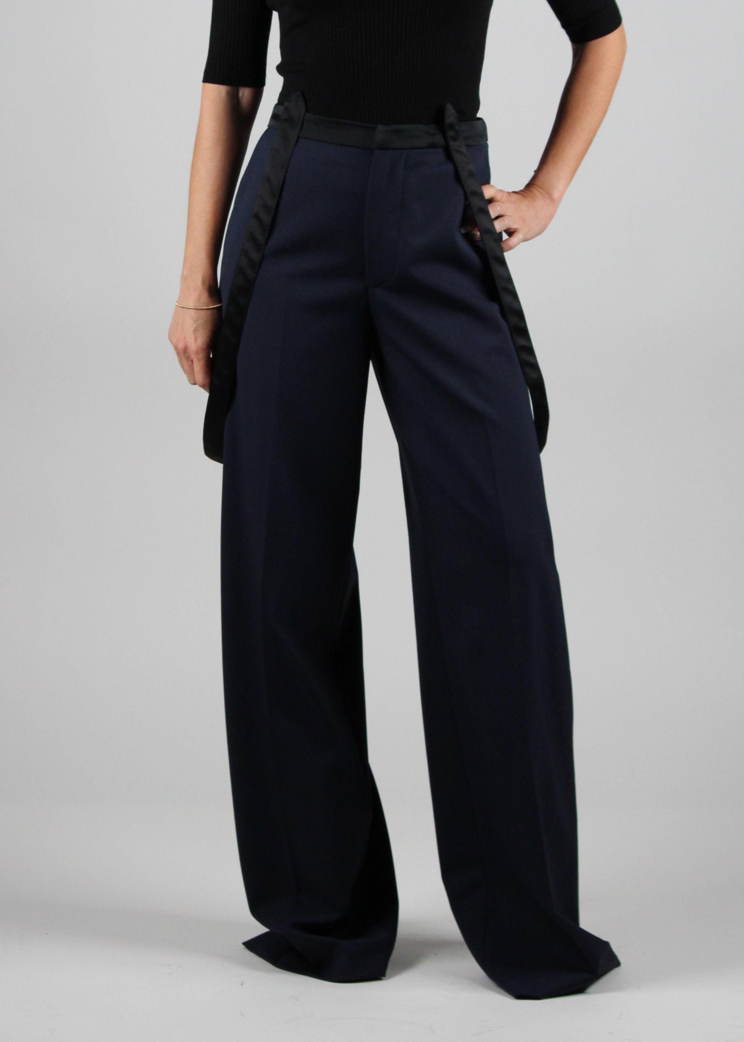 FW25-DP842-WS0115D-XXX-890.PANTALONI TECLA WIDE LEG IN GABARDINA DI LANA COLORE UNIVERSO