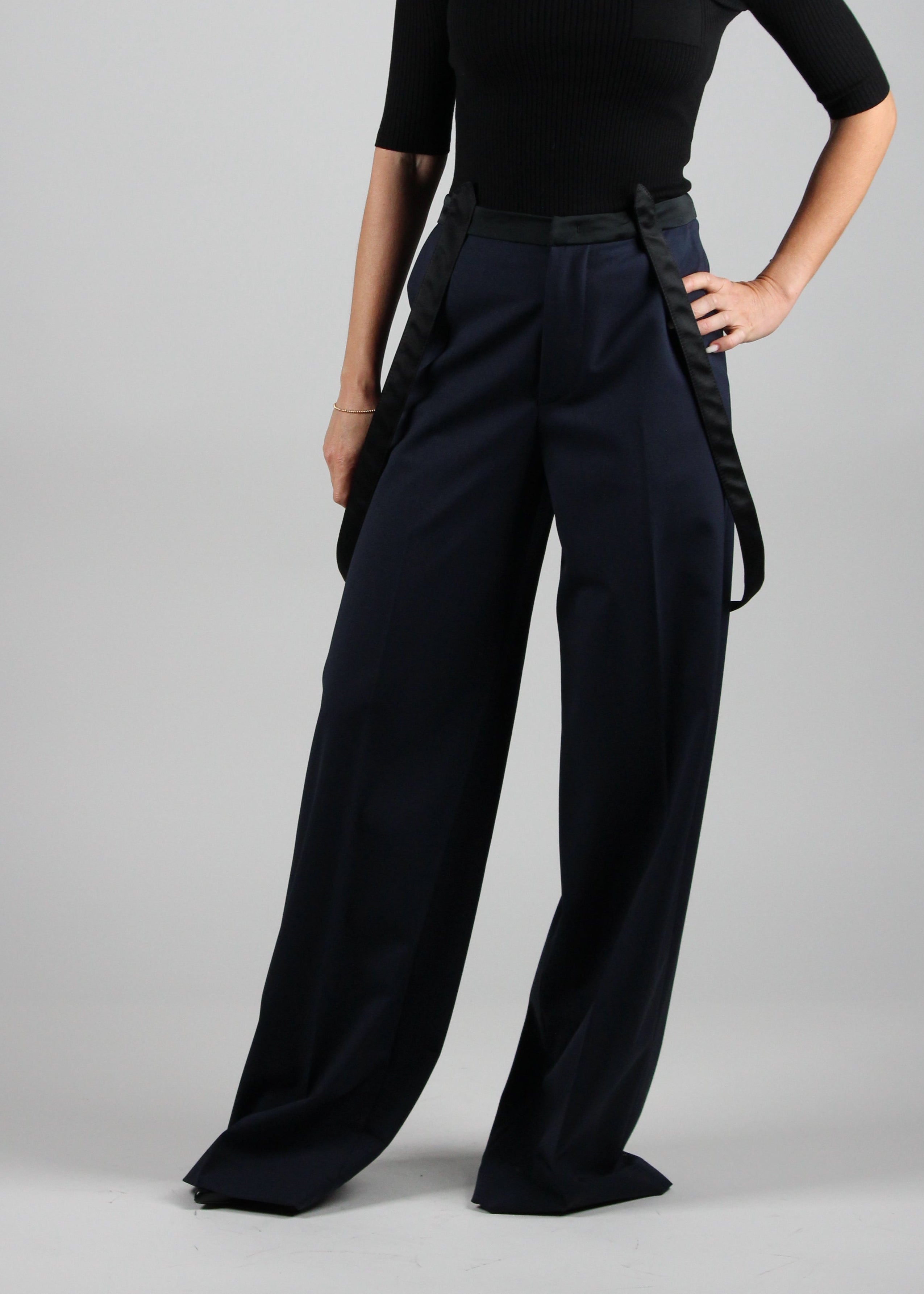FW25-DP842-WS0115D-XXX-890.PANTALONI TECLA WIDE LEG IN GABARDINA DI LANA COLORE UNIVERSO