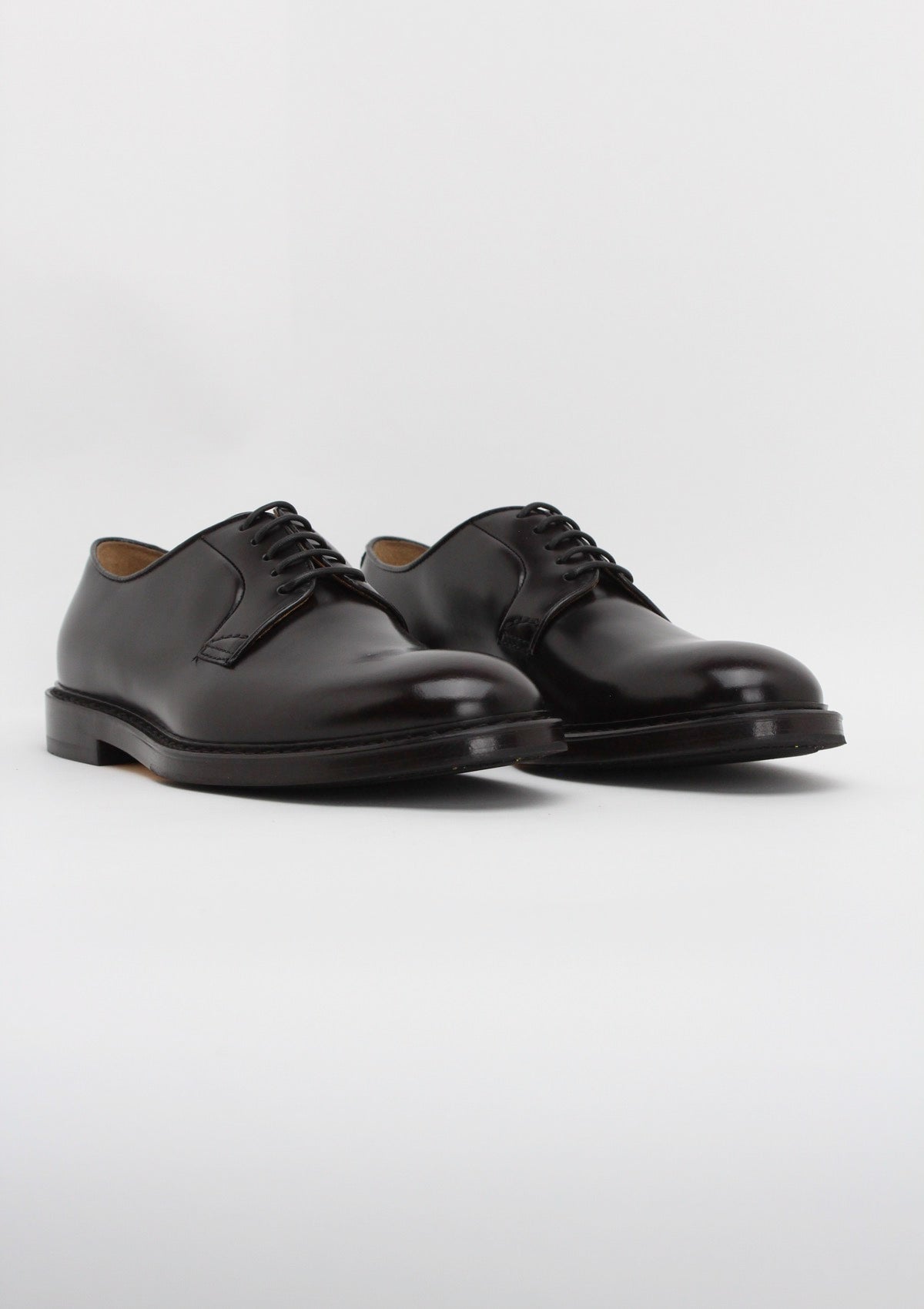 DU1385SIEWUF007TM02  DOUCAL'S – SCARPA DERBY IN PELLE COLOR EBANO