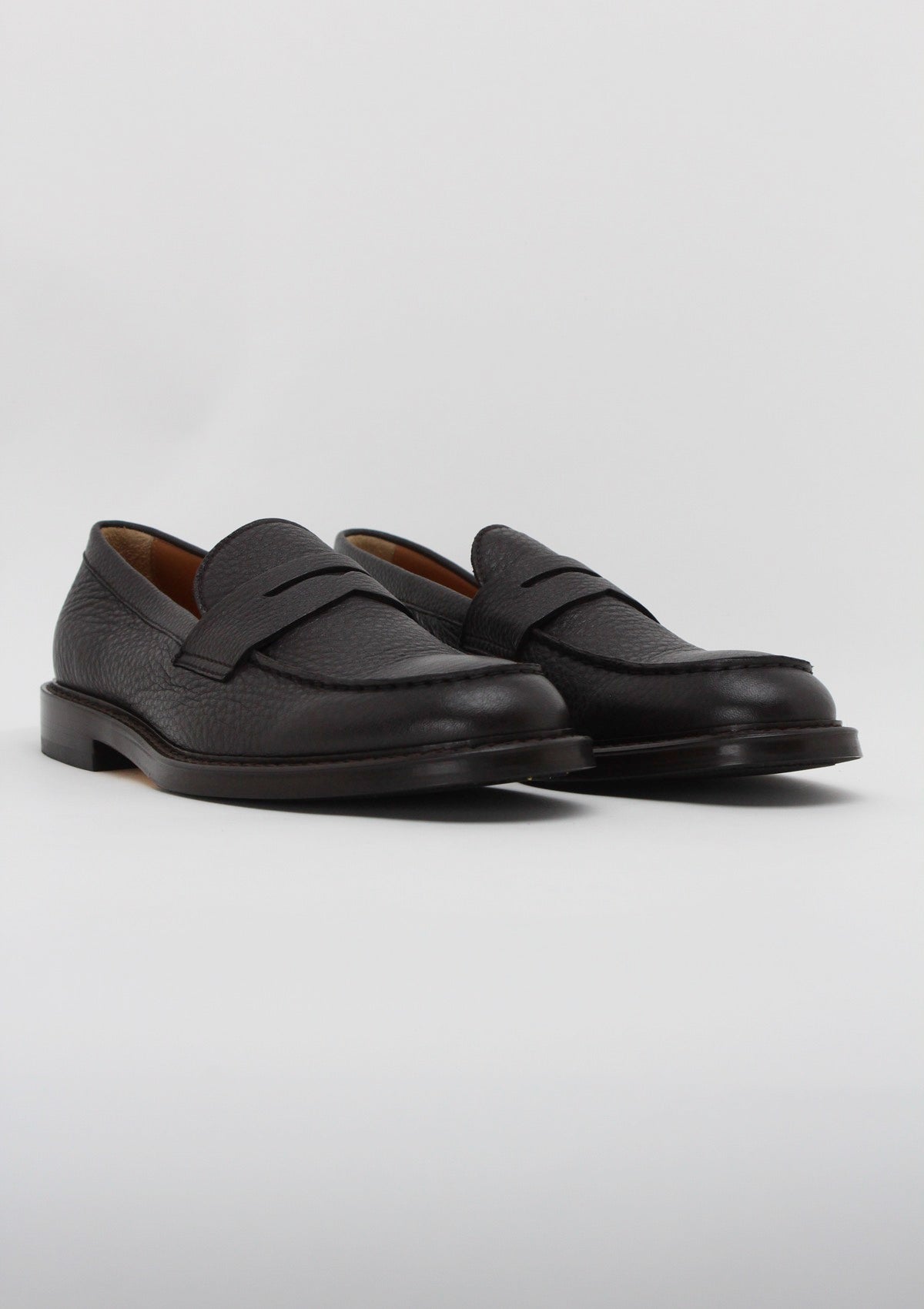 DU2528SIEXUF225TM48  MOCASSINO PENNY DOUCAL'S IN PELLE MARTELLATA - MARRONE SCURO