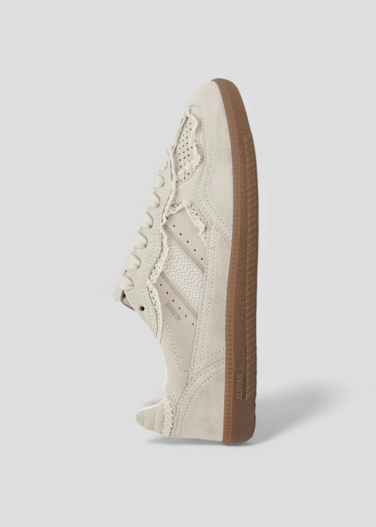 SS26-100823-01 TB.490 SNEAKERS IN PELLE SCAMOSCIATA CREMA DETTAGLIO UNCINETTO