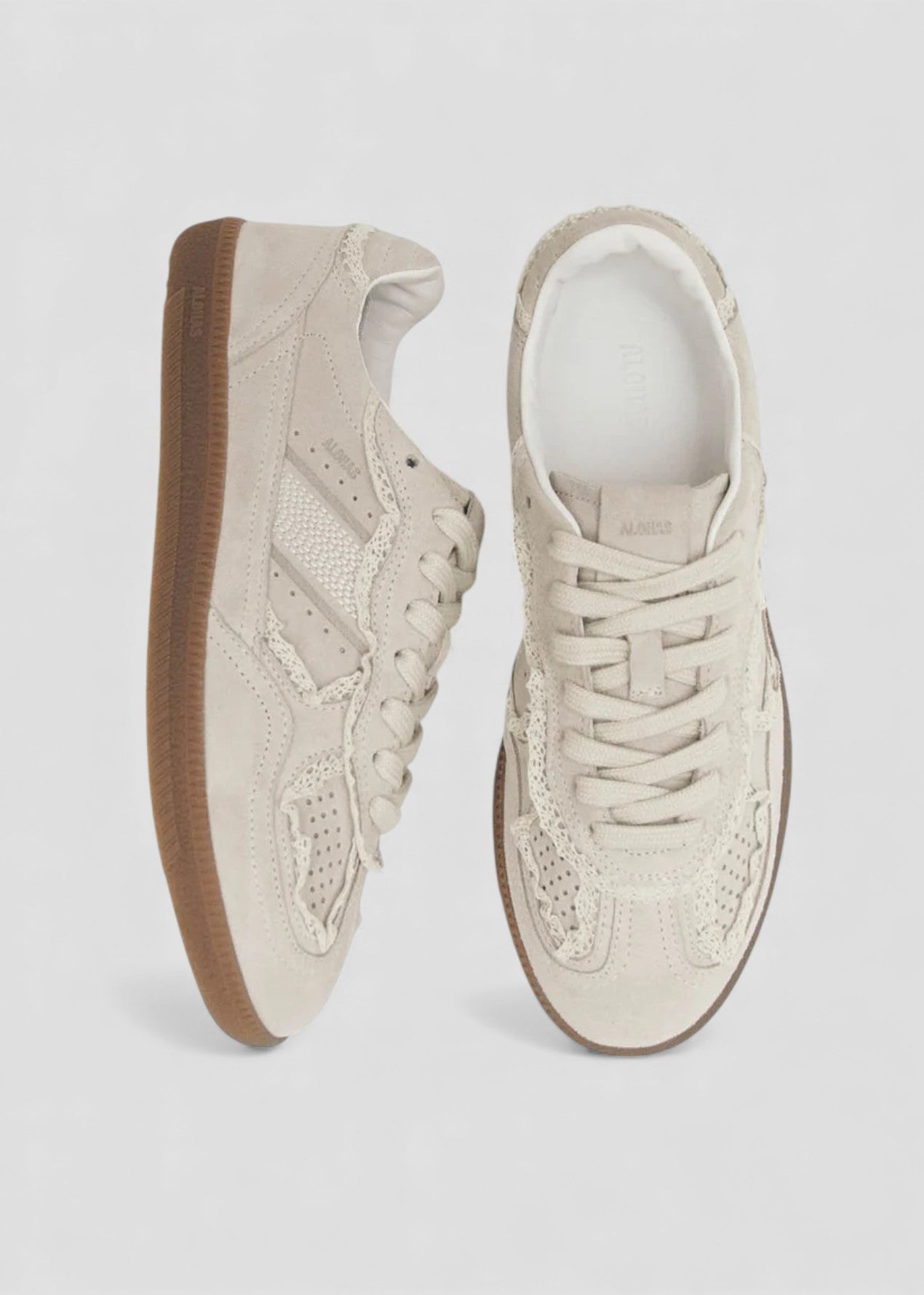 SS26-100823-01 TB.490 SNEAKERS IN PELLE SCAMOSCIATA CREMA DETTAGLIO UNCINETTO