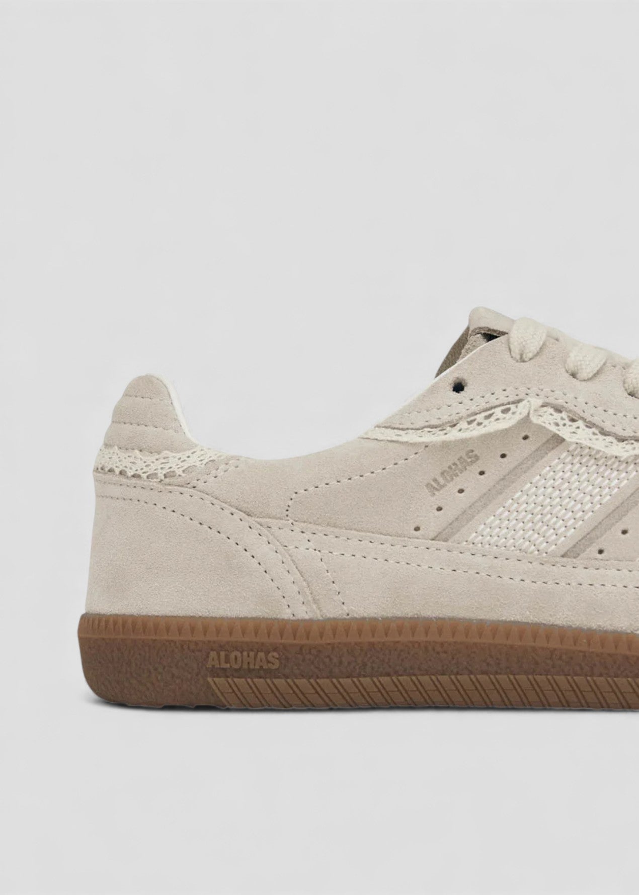 SS26-100823-01 TB.490 SNEAKERS IN PELLE SCAMOSCIATA CREMA DETTAGLIO UNCINETTO