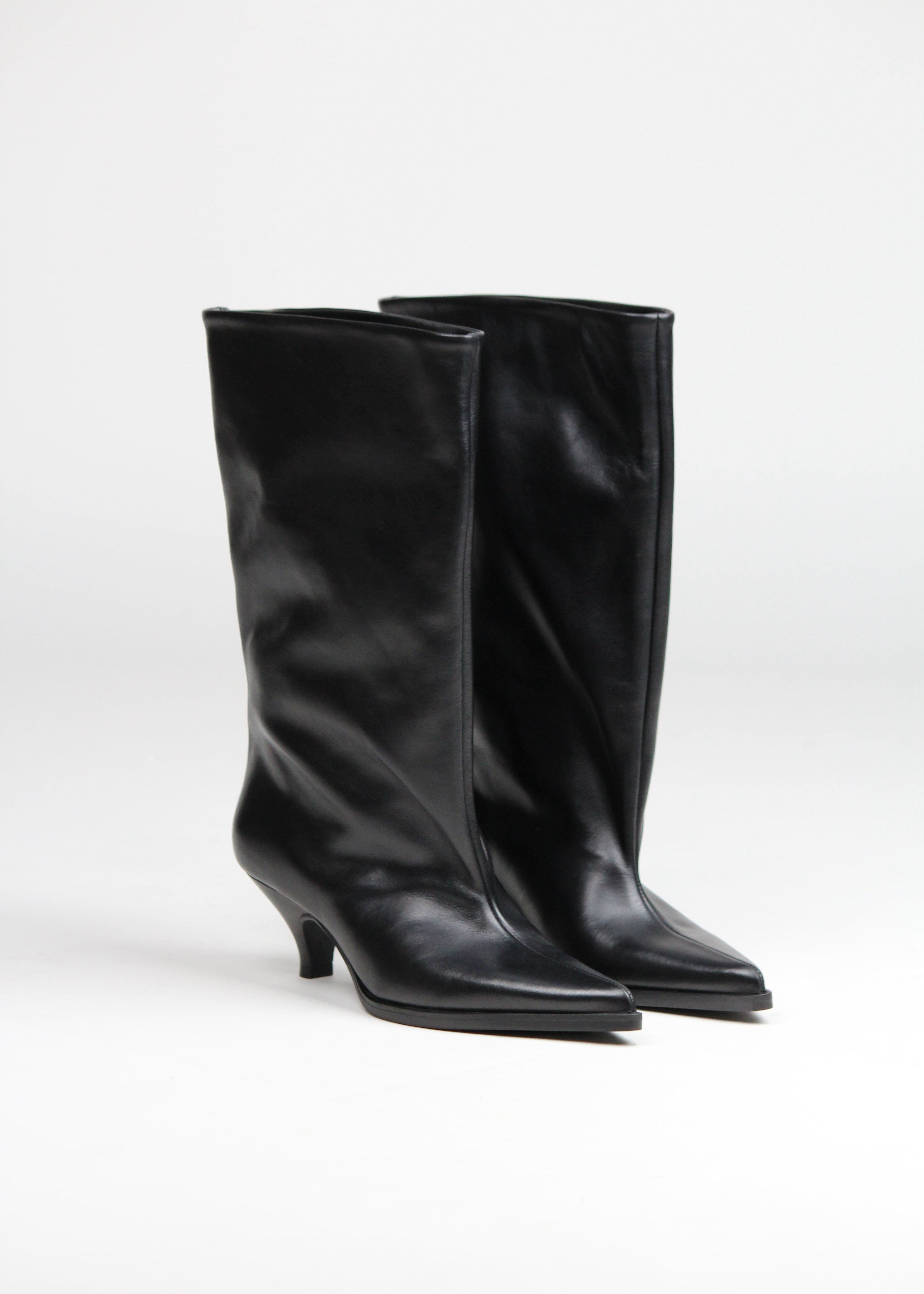 E4303 STIVALE THAIS IN PELLE NERA