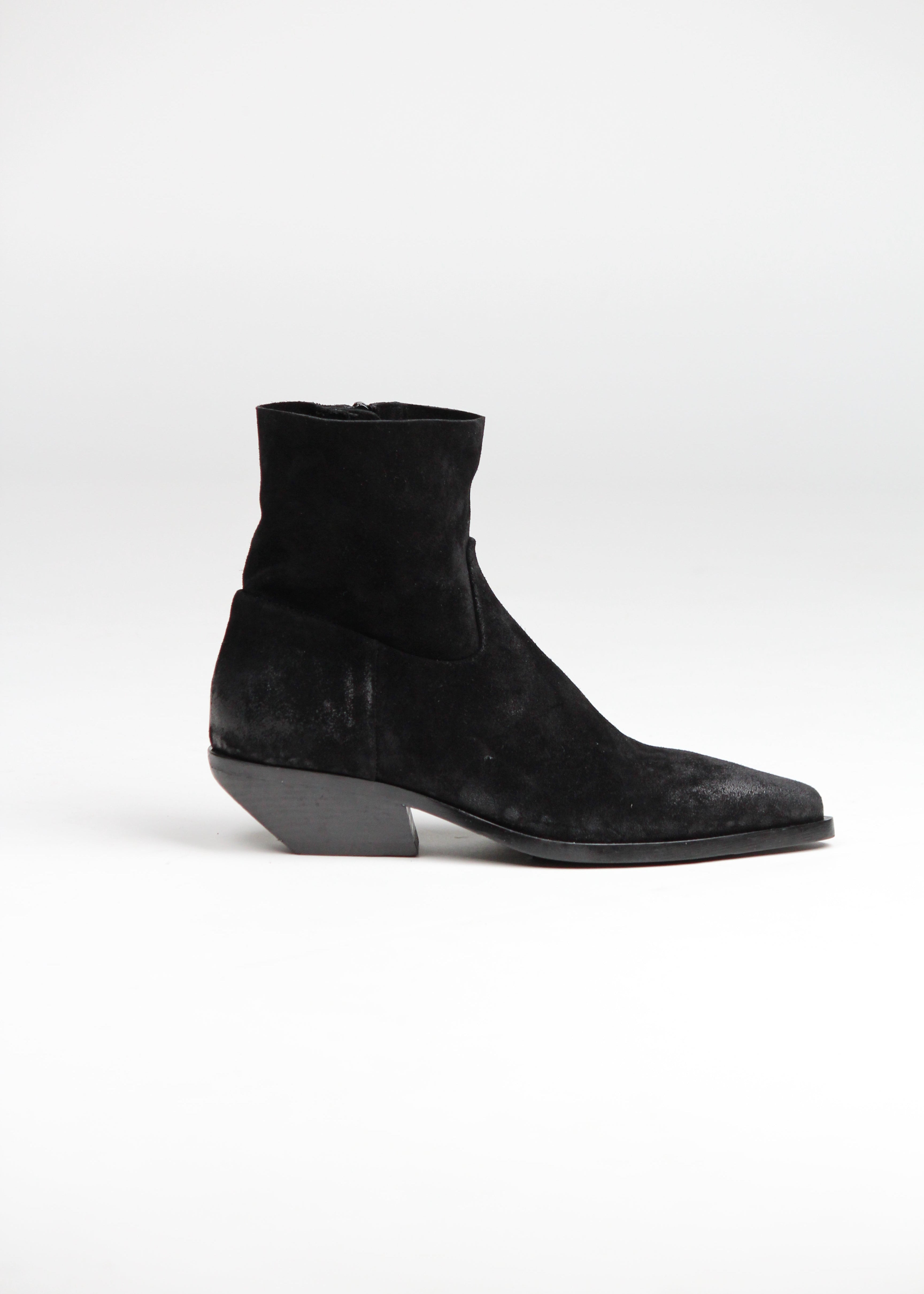 E4519 TRONCHETTO SHILA IN PELLE SCAMOSCIATA NERO