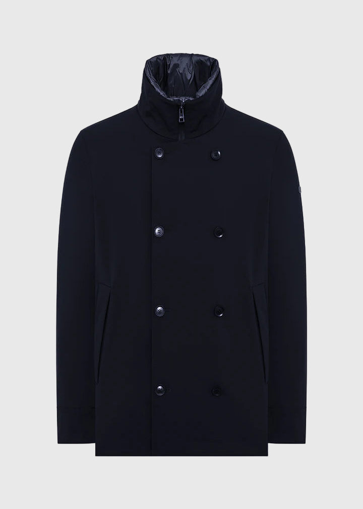 FW25-EDMUND-TORANO 3L PICOT IN TESSUTO CON IMBOTTITURA COLORE BLU NAVY