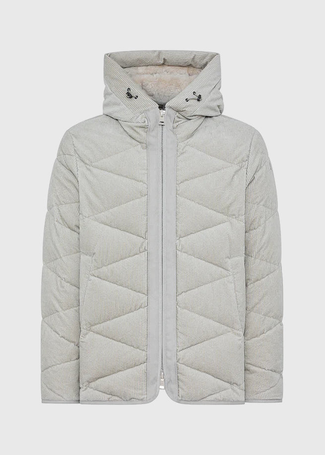 FW25-EGEO-TRENTO  GIACCA CON TRAPUNTE GEOMETRICHE COLORE TOFU