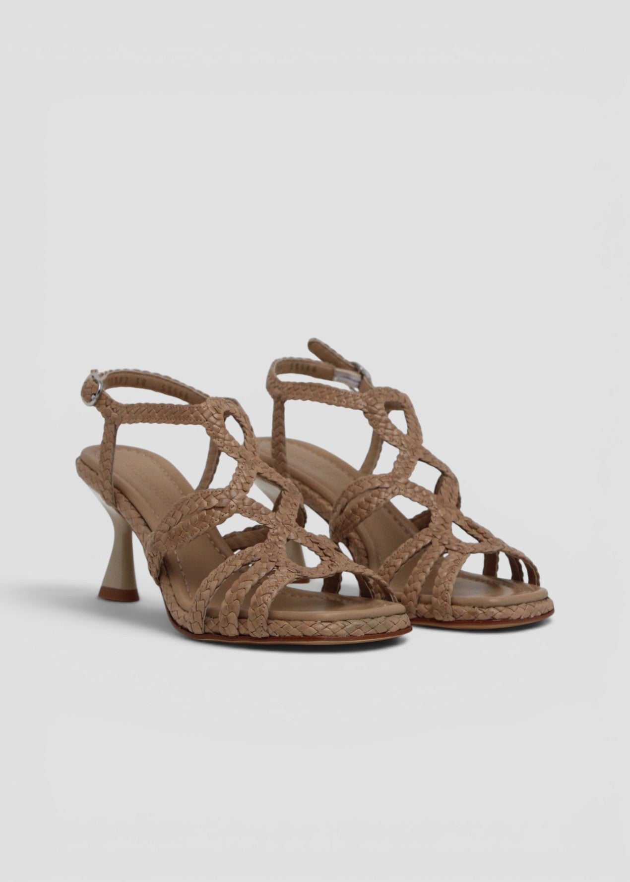 11397  FIJI  SANDALO IN PELLE INTRECCIATA COLOR TAUPE