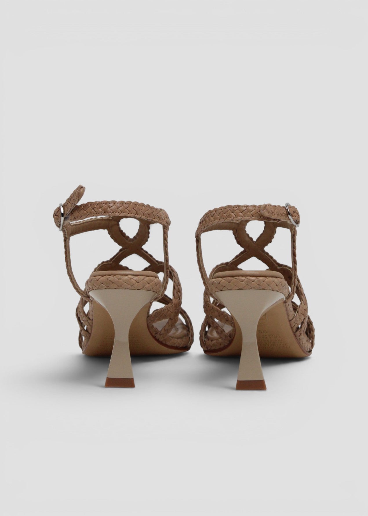 11397  FIJI  SANDALO IN PELLE INTRECCIATA COLOR TAUPE