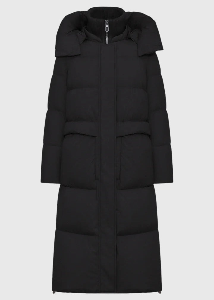 FW25-FULLY-APRICA  PIUMINO LUNGO IN MICROFIBRA LEGGERA COLORE NERO