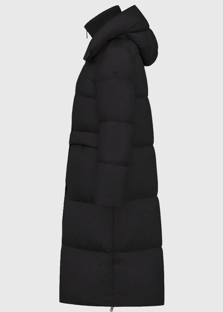 FW25-FULLY-APRICA  PIUMINO LUNGO IN MICROFIBRA LEGGERA COLORE NERO