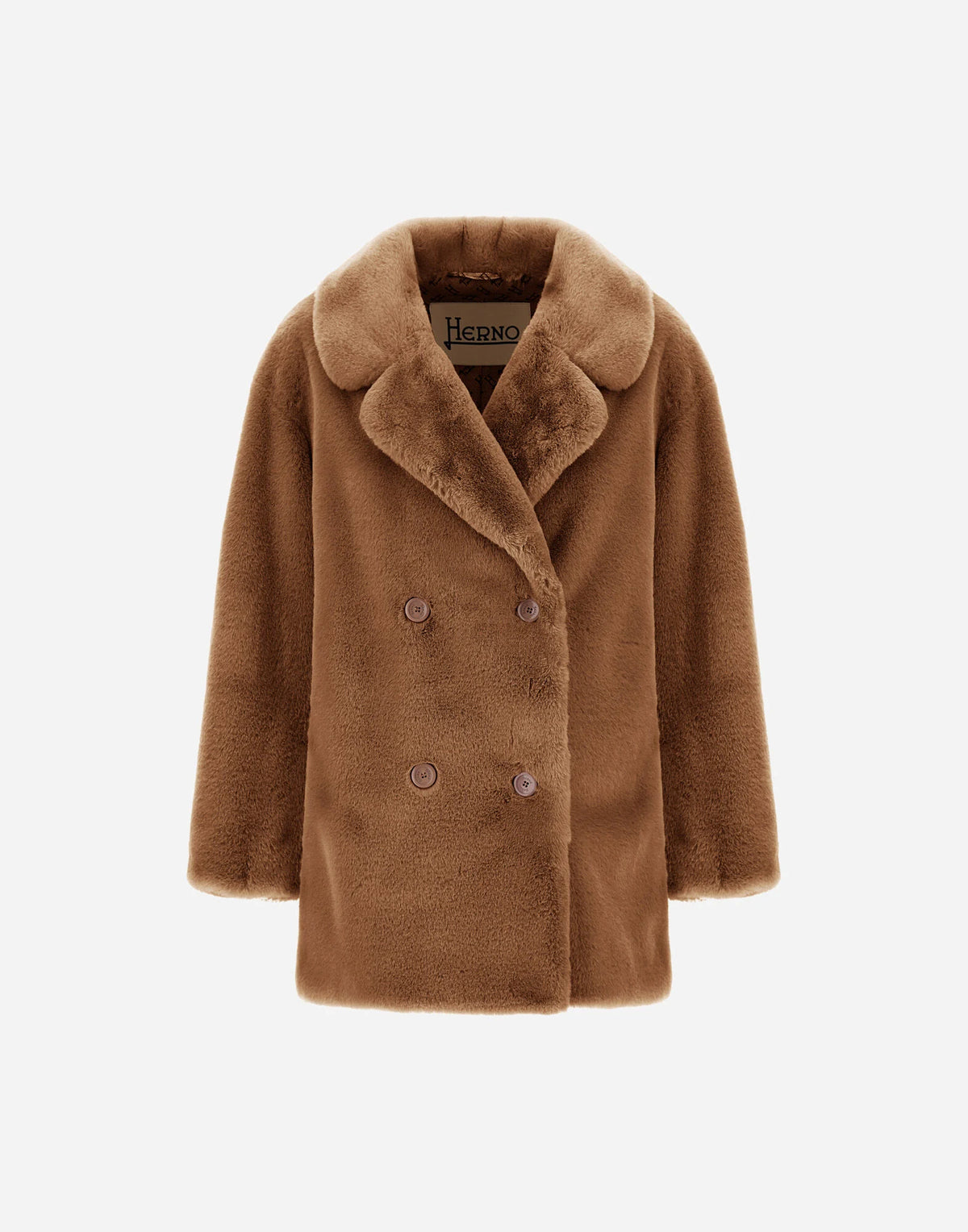 GC000581D-12422-2157 PEACOAT IN TOCCO PELLICCIA EFFETTO CASTORO
