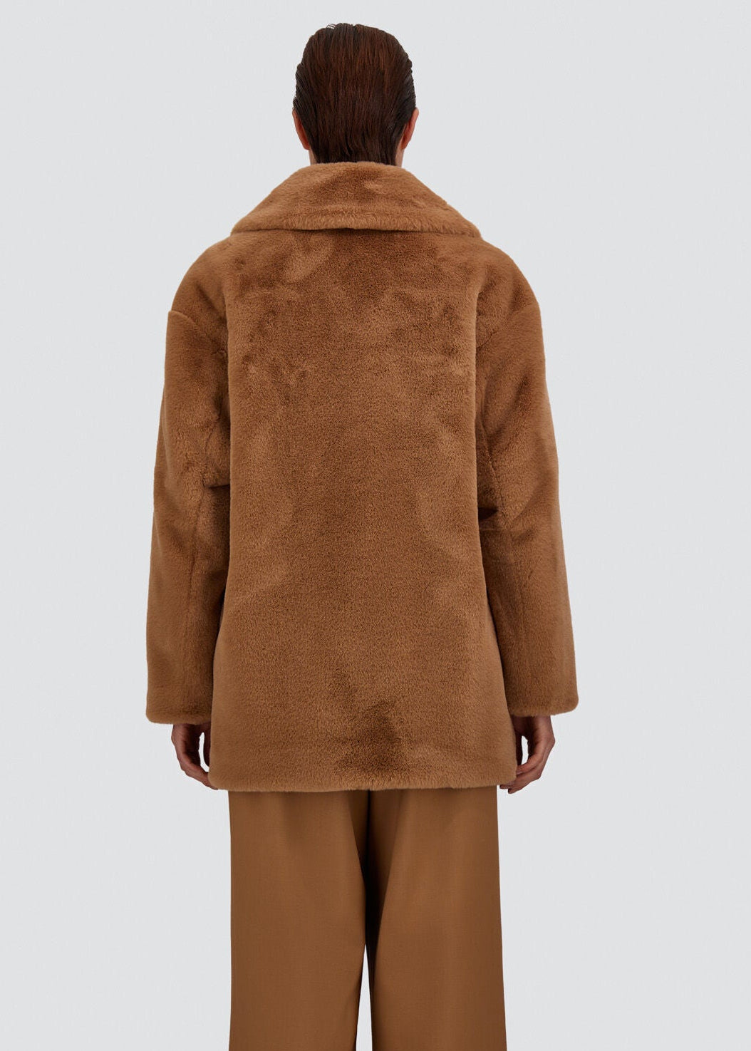 GC000581D-12422-2157 PEACOAT IN TOCCO PELLICCIA EFFETTO CASTORO