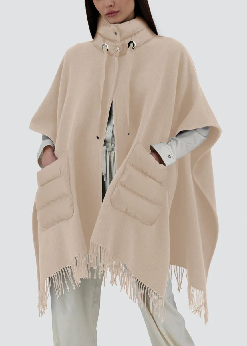 FW25-GC00066DR  PONCHO WARMY COLORE CHANTILLY