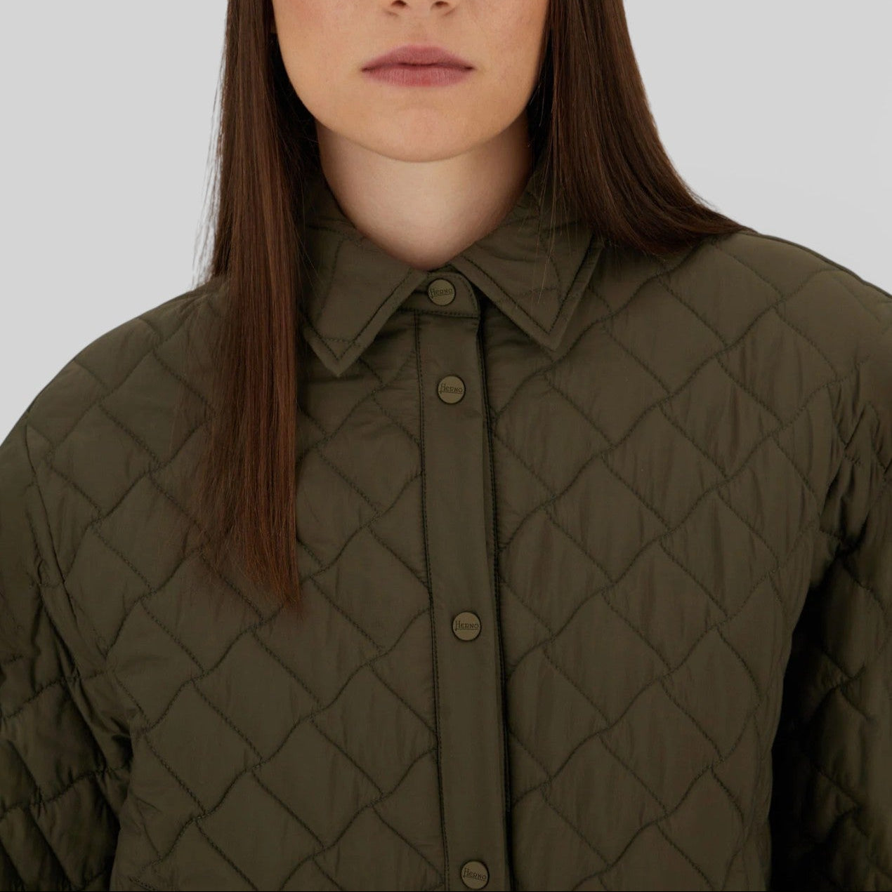 SS26-GI000351D-12456Z  GIACCA CAMICIA  VERDE BEIGE