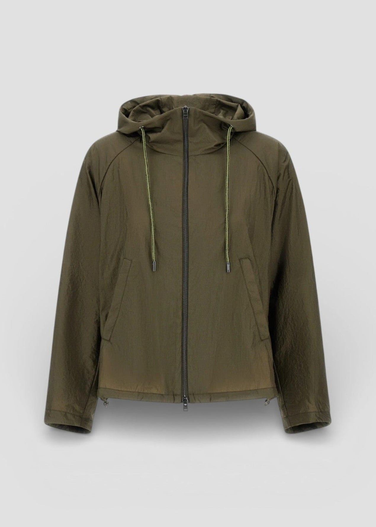 SS26-GI000356D-12701  GIACCA COTA CON CAPPUCCIO VERDE MILITARE
