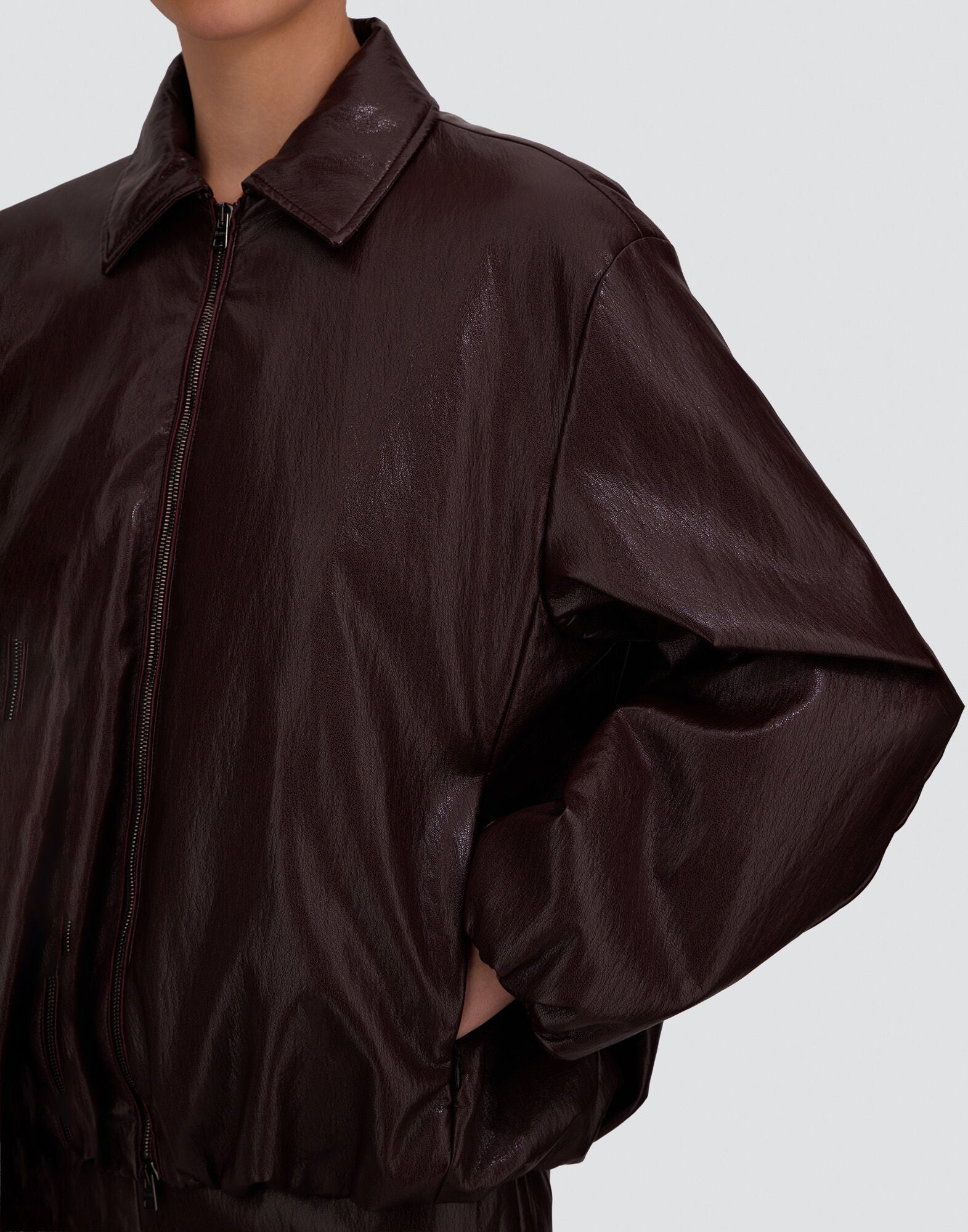GI000413D-12928-6715  GIACCA EFFETTO PELLE BORDEAUX