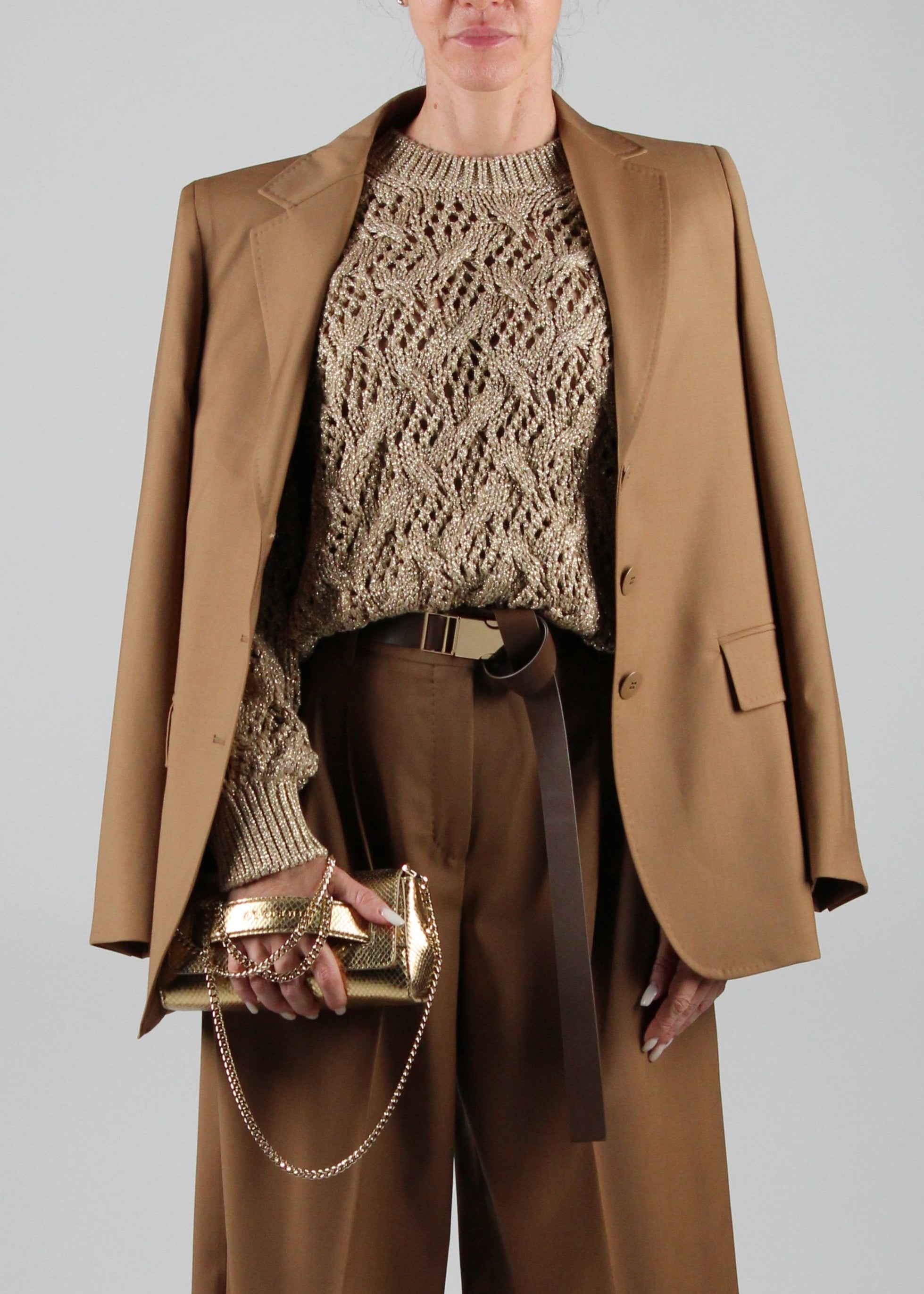 FW25-2526046101-026 NICE BLAZER IN TELA DI LANA VISONE