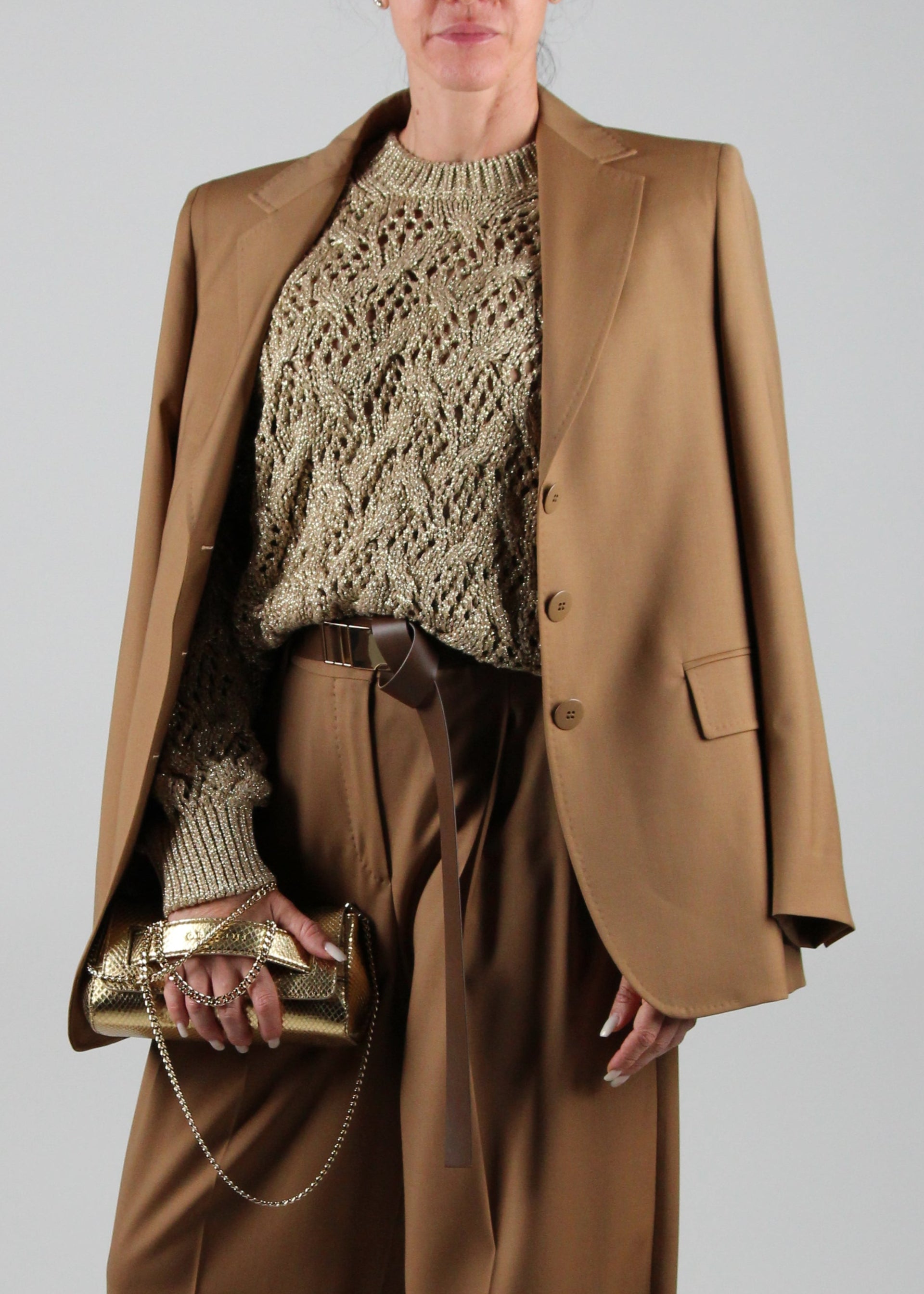 FW25-2526046101-026 NICE BLAZER IN TELA DI LANA VISONE
