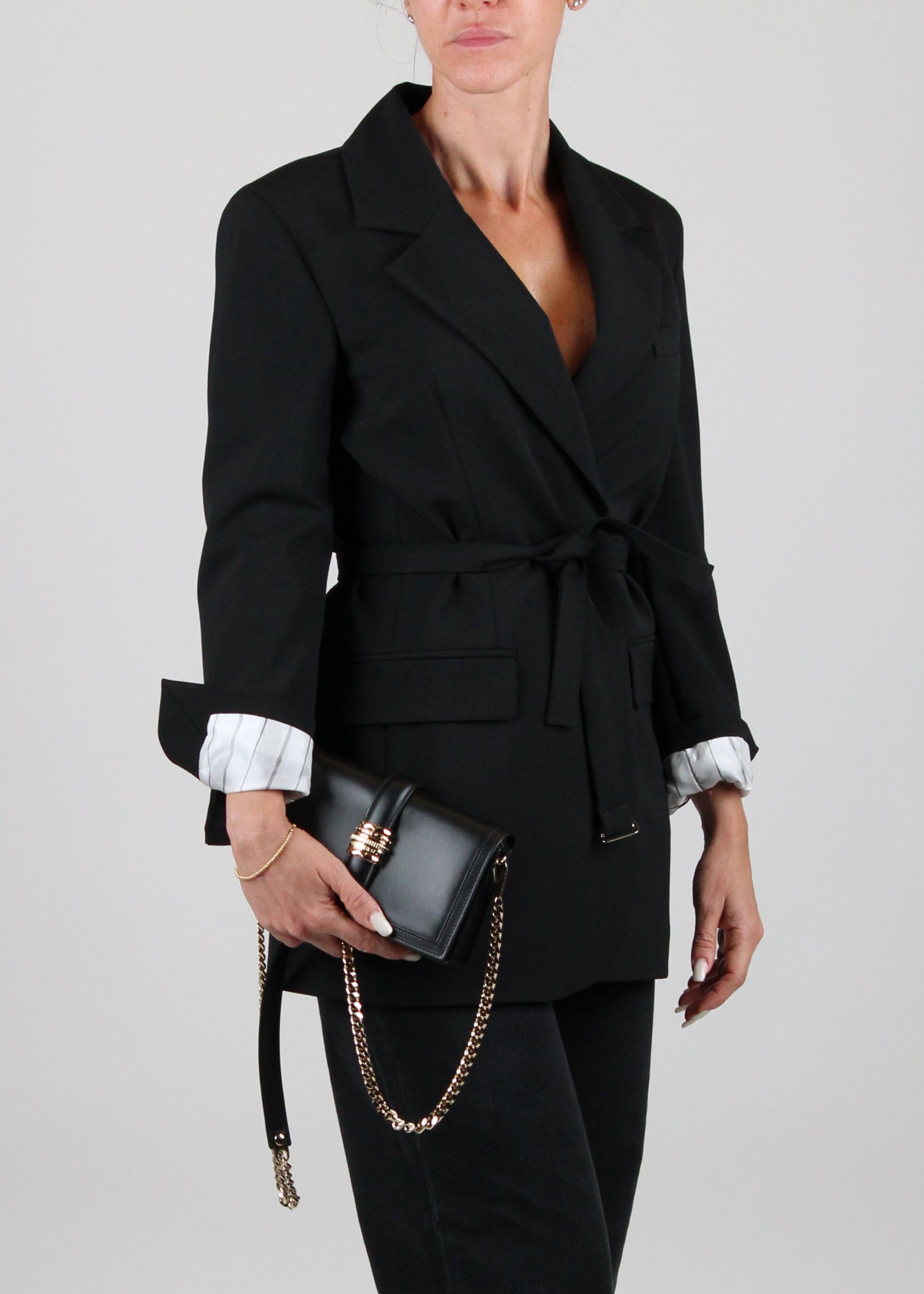 FW25-2523046061-001   CERRETO BLAZER STRETCH - NERO