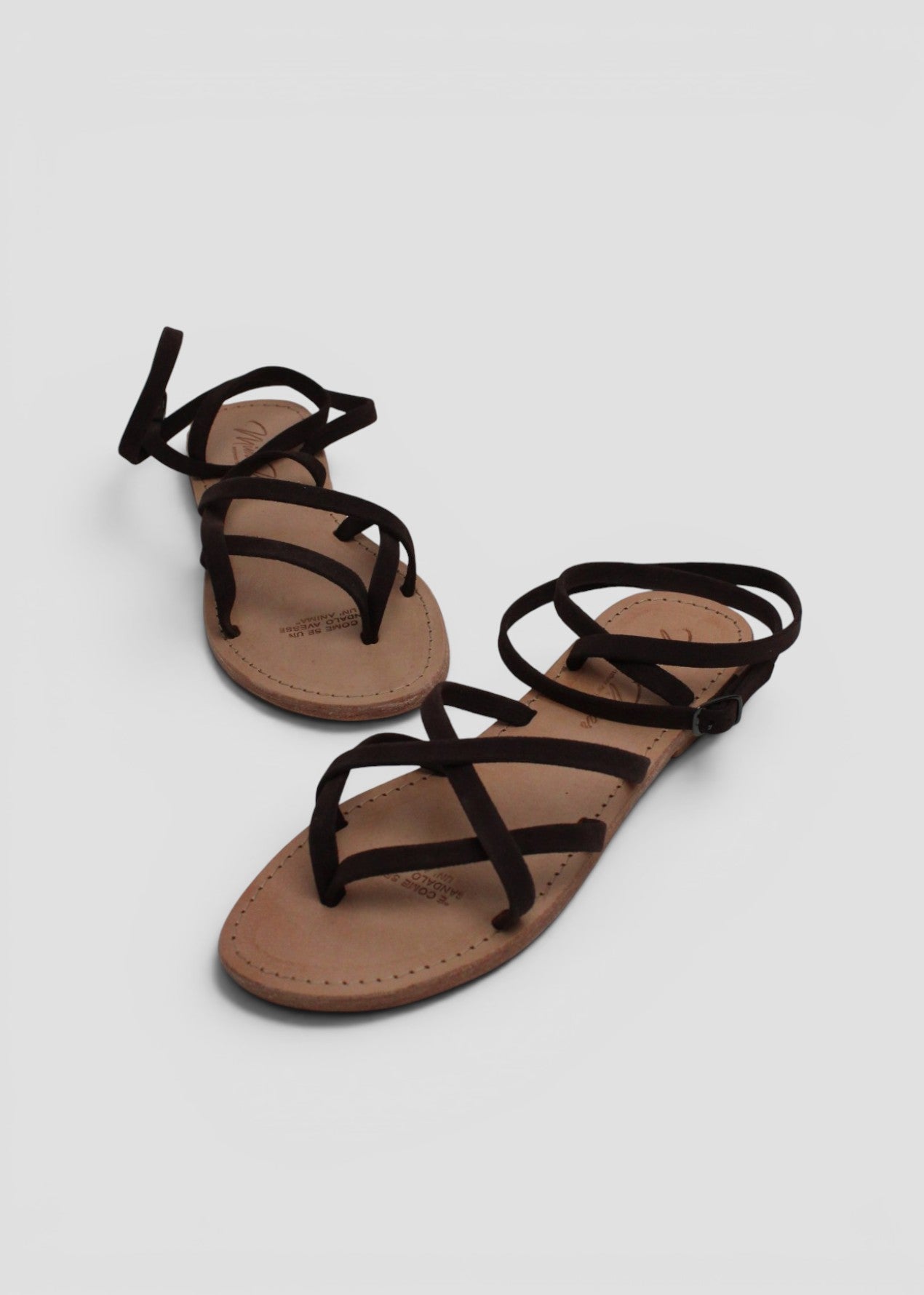 GISELLA – SANDALO INFRADITO MODELLO SCHIAVA IN SUEDE MOKA