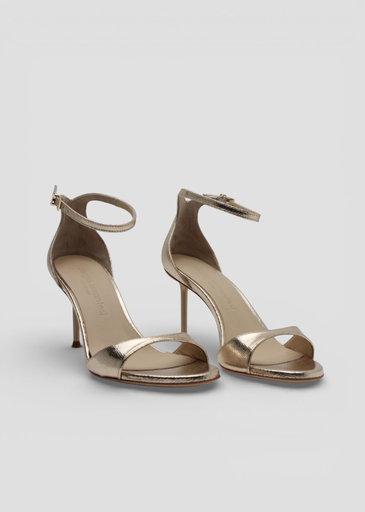 SS26-GOLDIE SANDALO  LIZARD PLATINO ROSATO