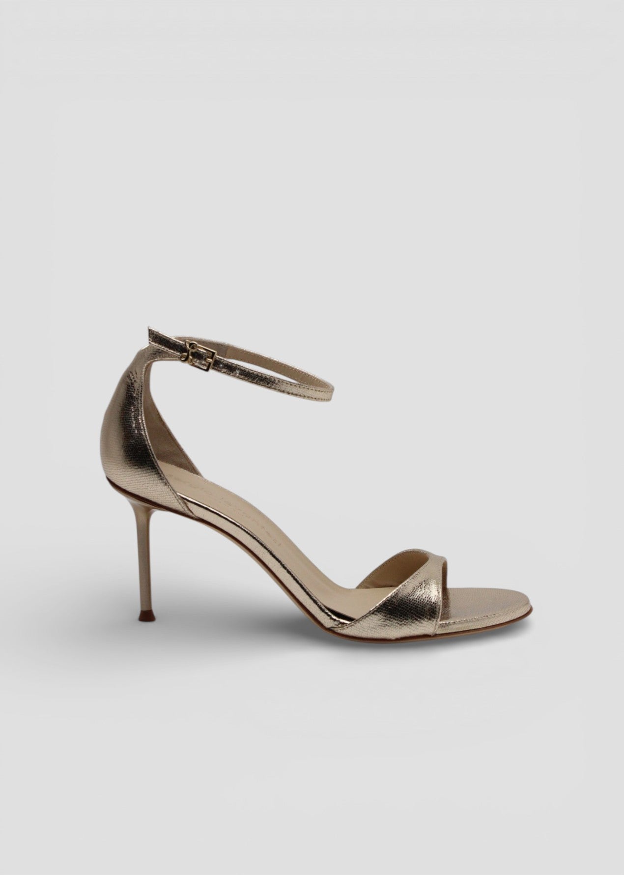 SS26-GOLDIE SANDALO  LIZARD PLATINO ROSATO