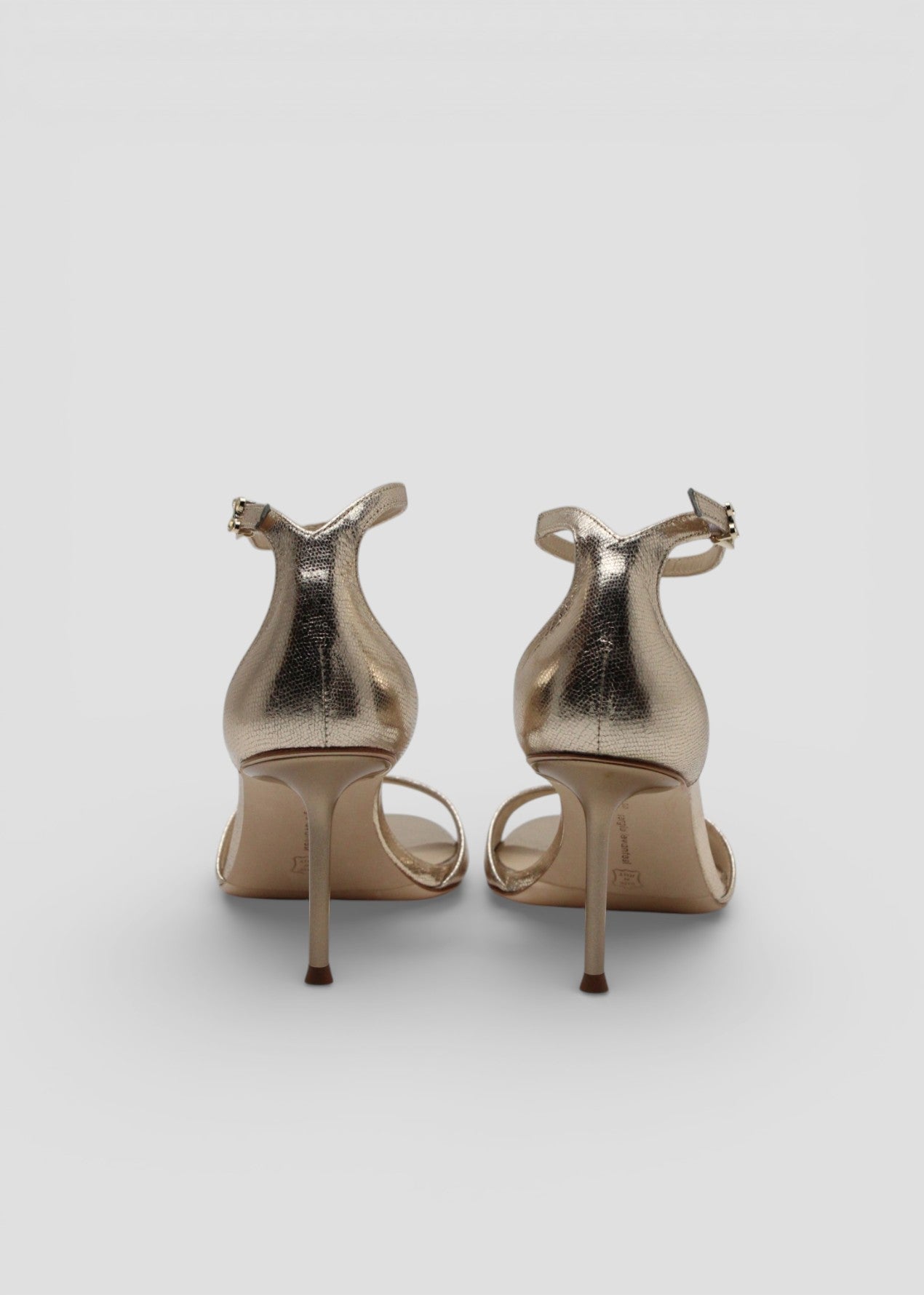 SS26-GOLDIE SANDALO  LIZARD PLATINO ROSATO