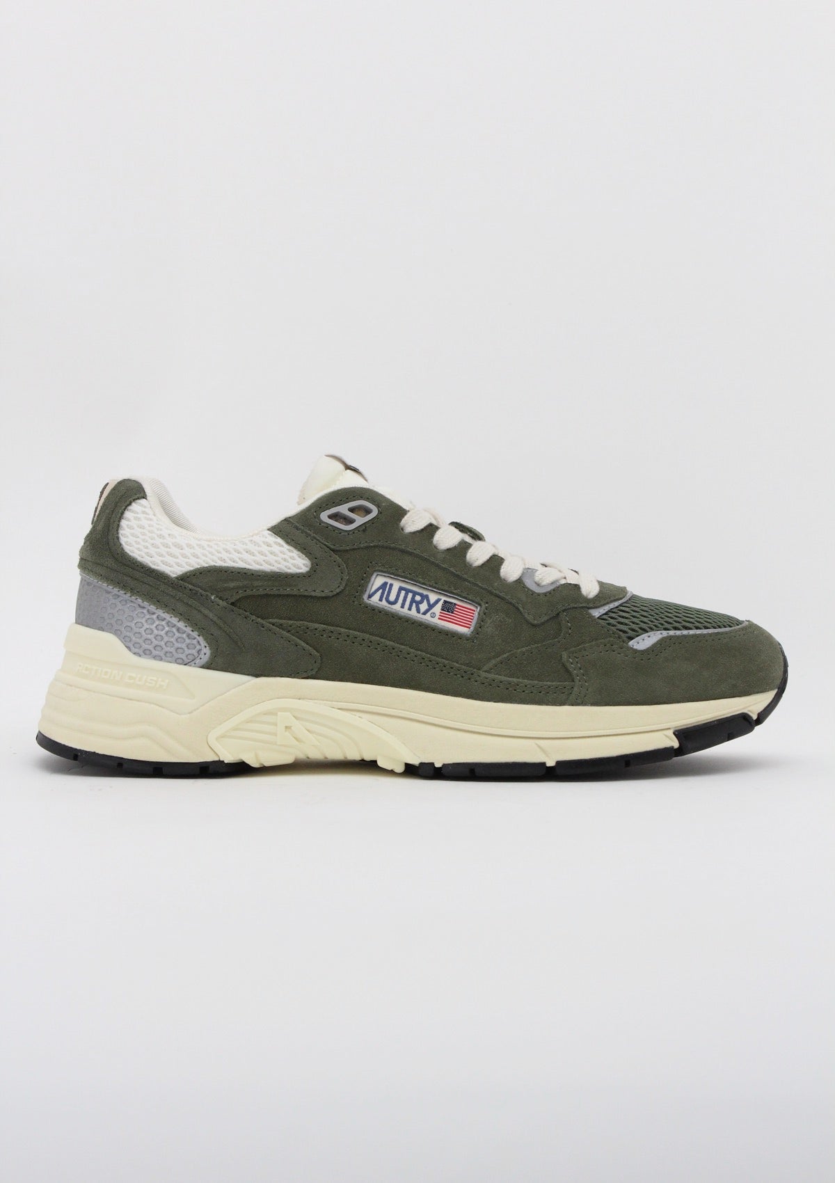 HYLM UM24 SNEAKERS UOMO AUTRY HYPERWAY - VERDE MILITARE / CREMA / ARGENTO