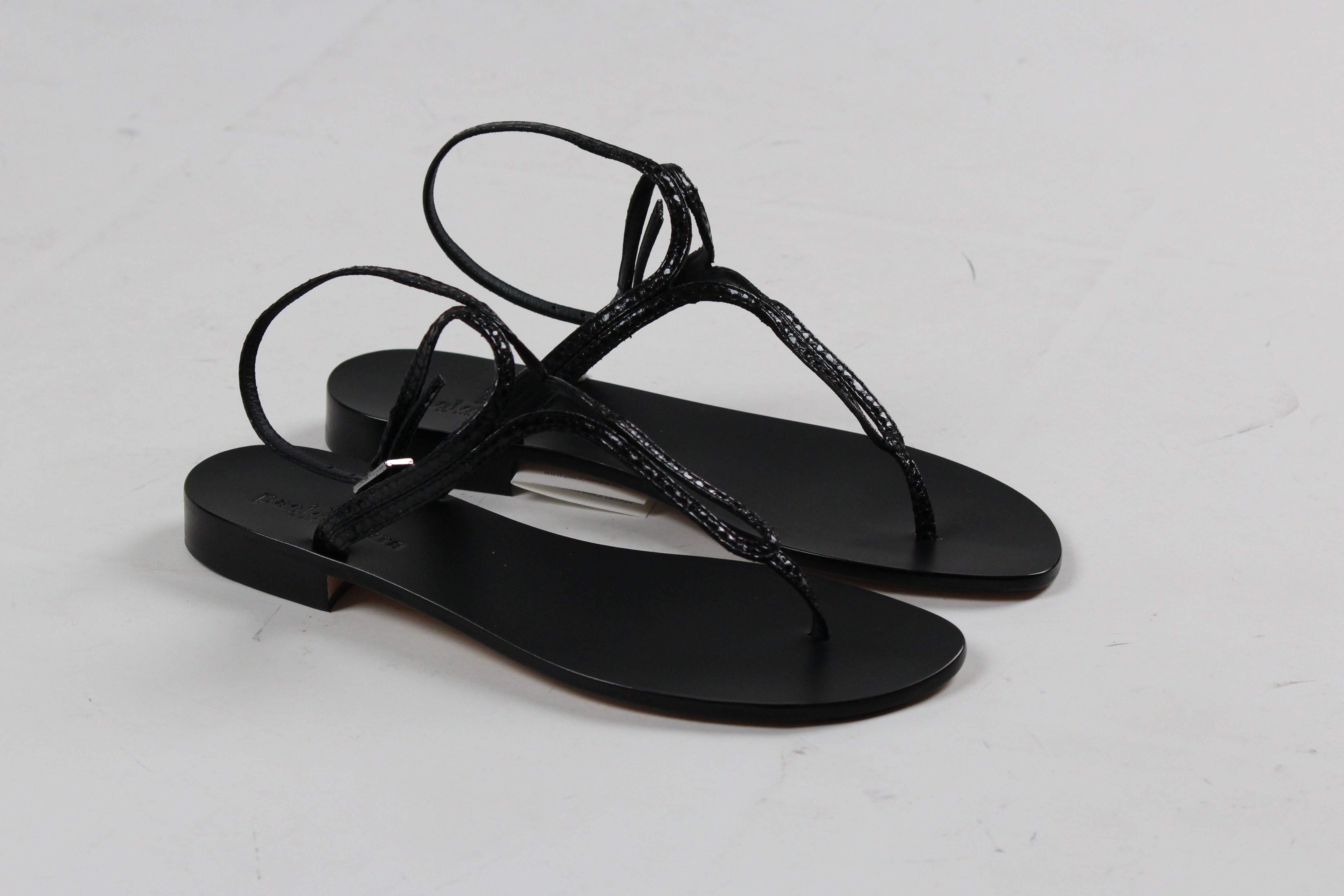 SS25-2853-T15 SANDALO CAPRESE INFRADITO IN  DIAMANTE NERO