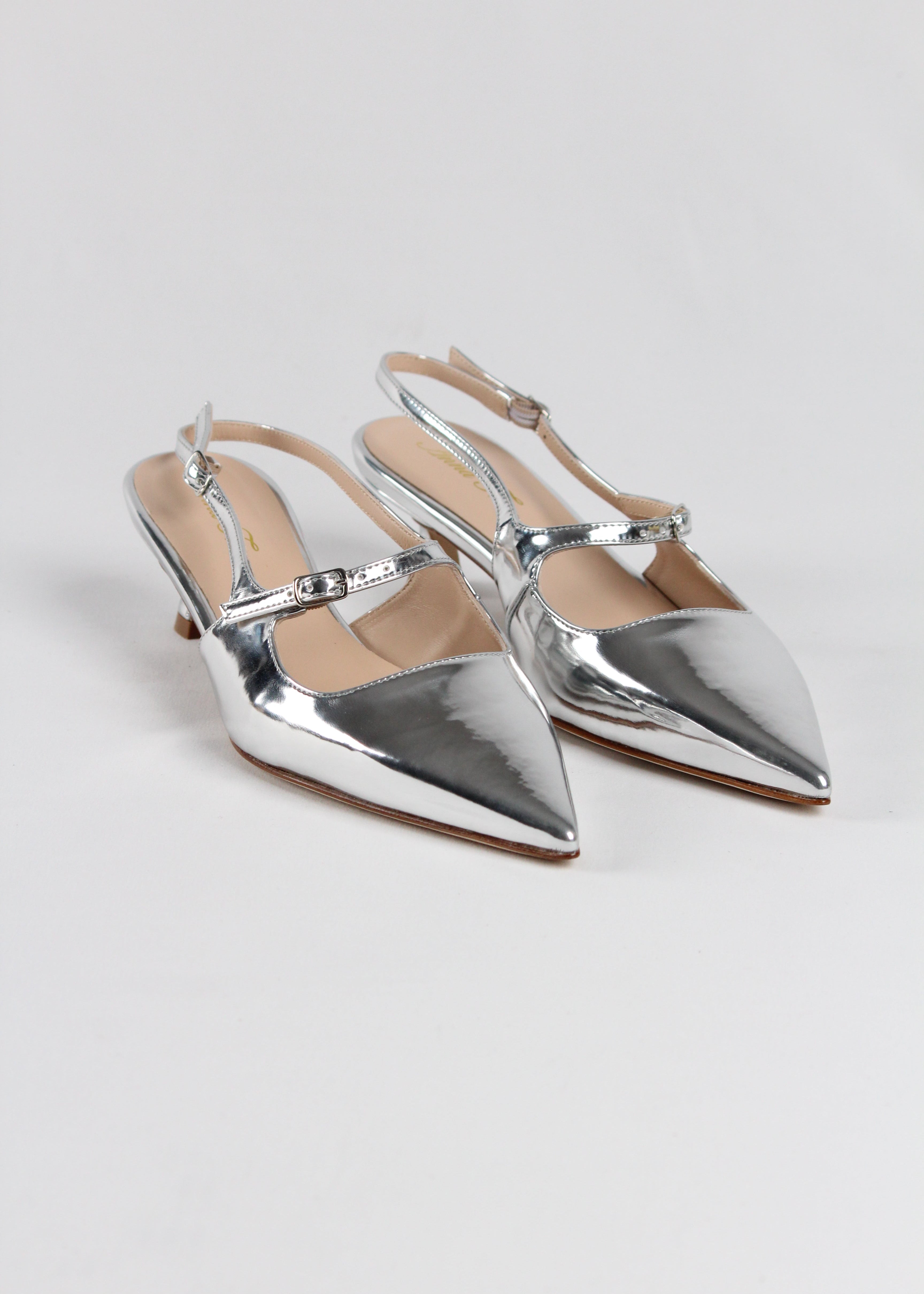 1848  SLING BACK LAMINATO ARGENTO