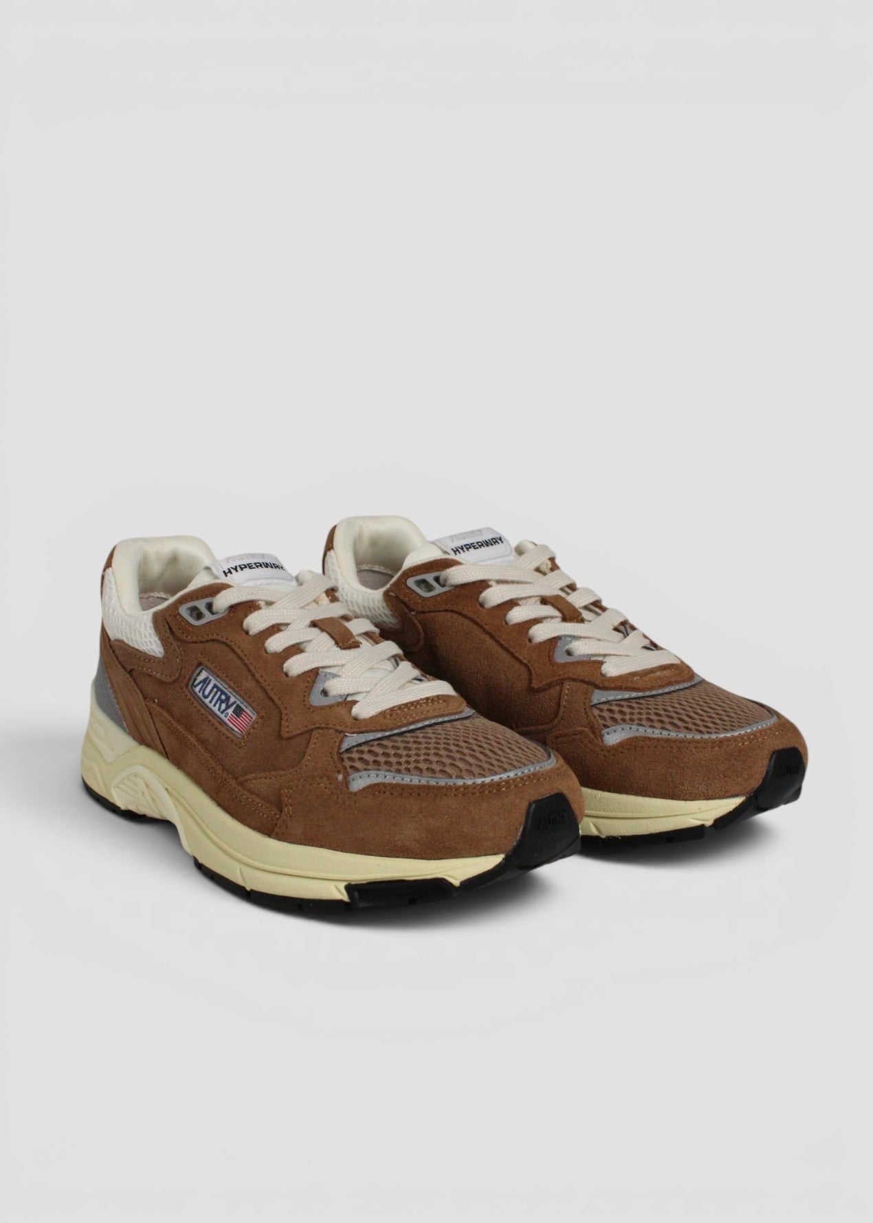 HYLW-UM04  SNEAKERS DONNA HUPERWAY  SUEDE/MESH CIGAR/SILV