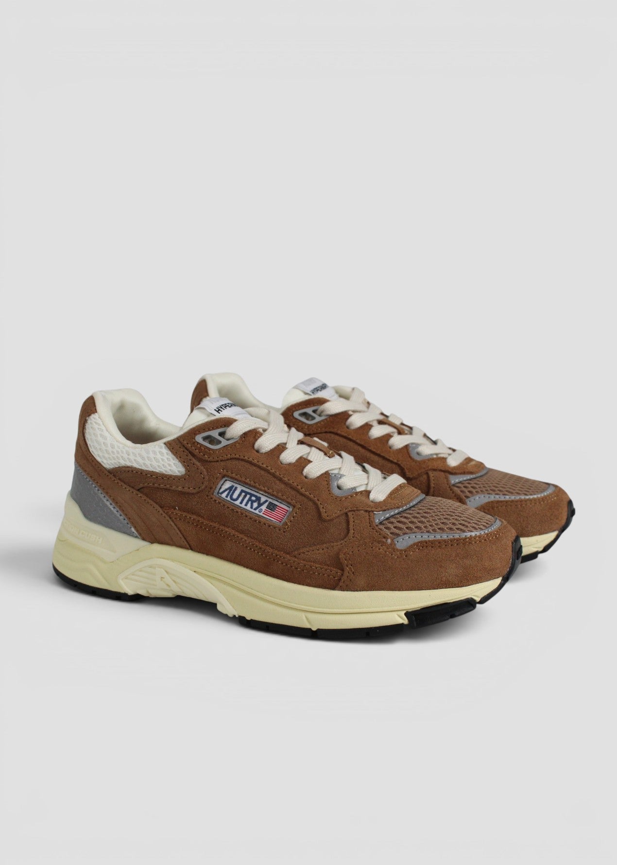 HYLW-UM04  SNEAKERS DONNA HUPERWAY  SUEDE/MESH CIGAR/SILV