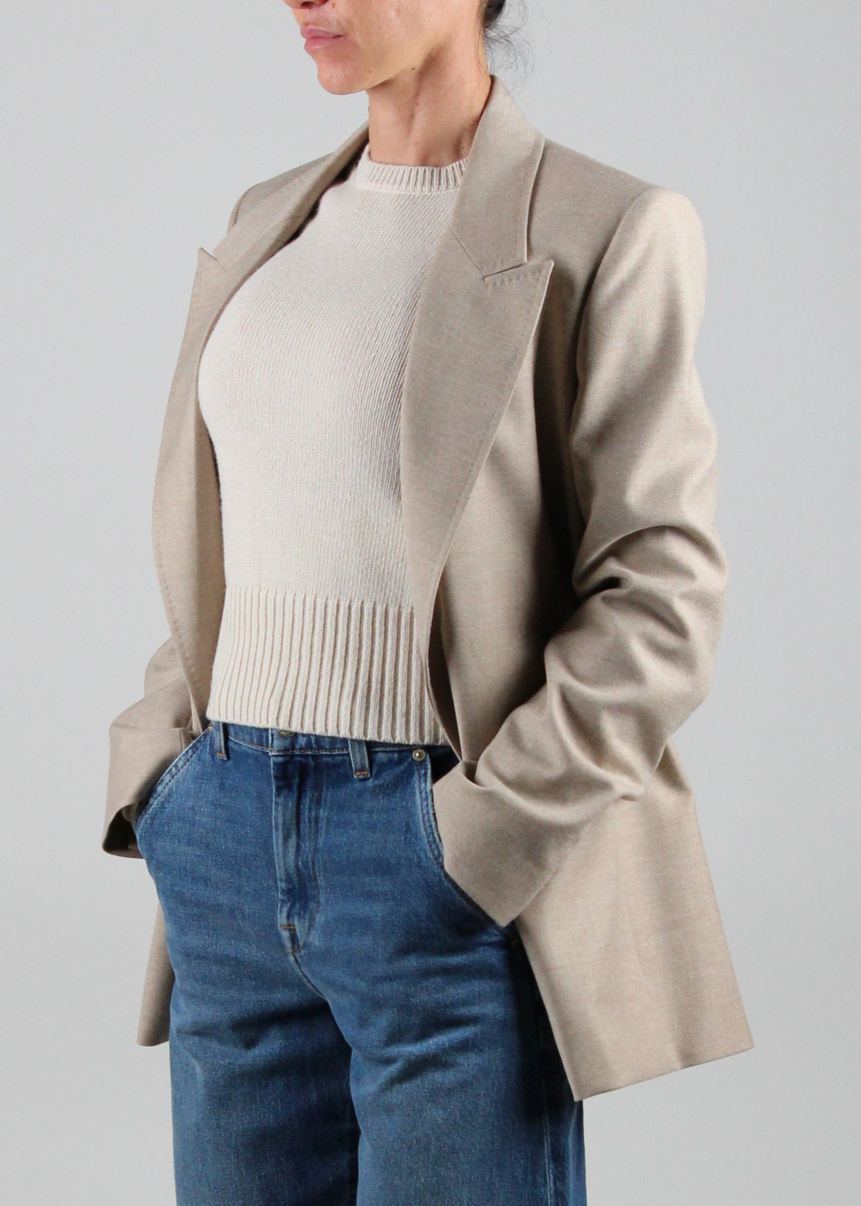 FW25-2526046022-052 BOLSENA BLAZER REGULAR FIT IN FLANELLA COLORE CACHA MELANGE