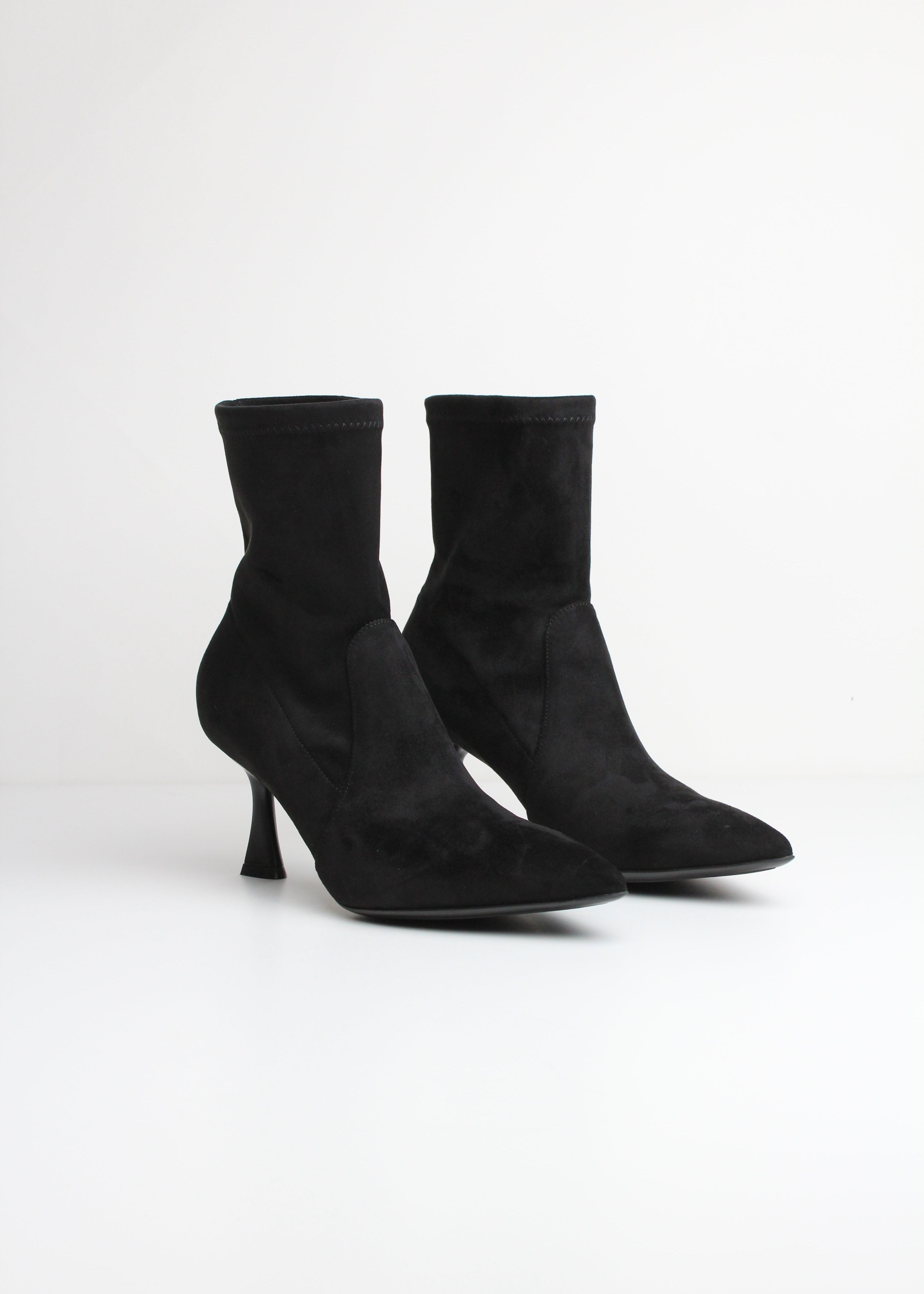 FW25-JANET56  TRONCHETTO  IN PELLE SCAMOSCIATA NERA