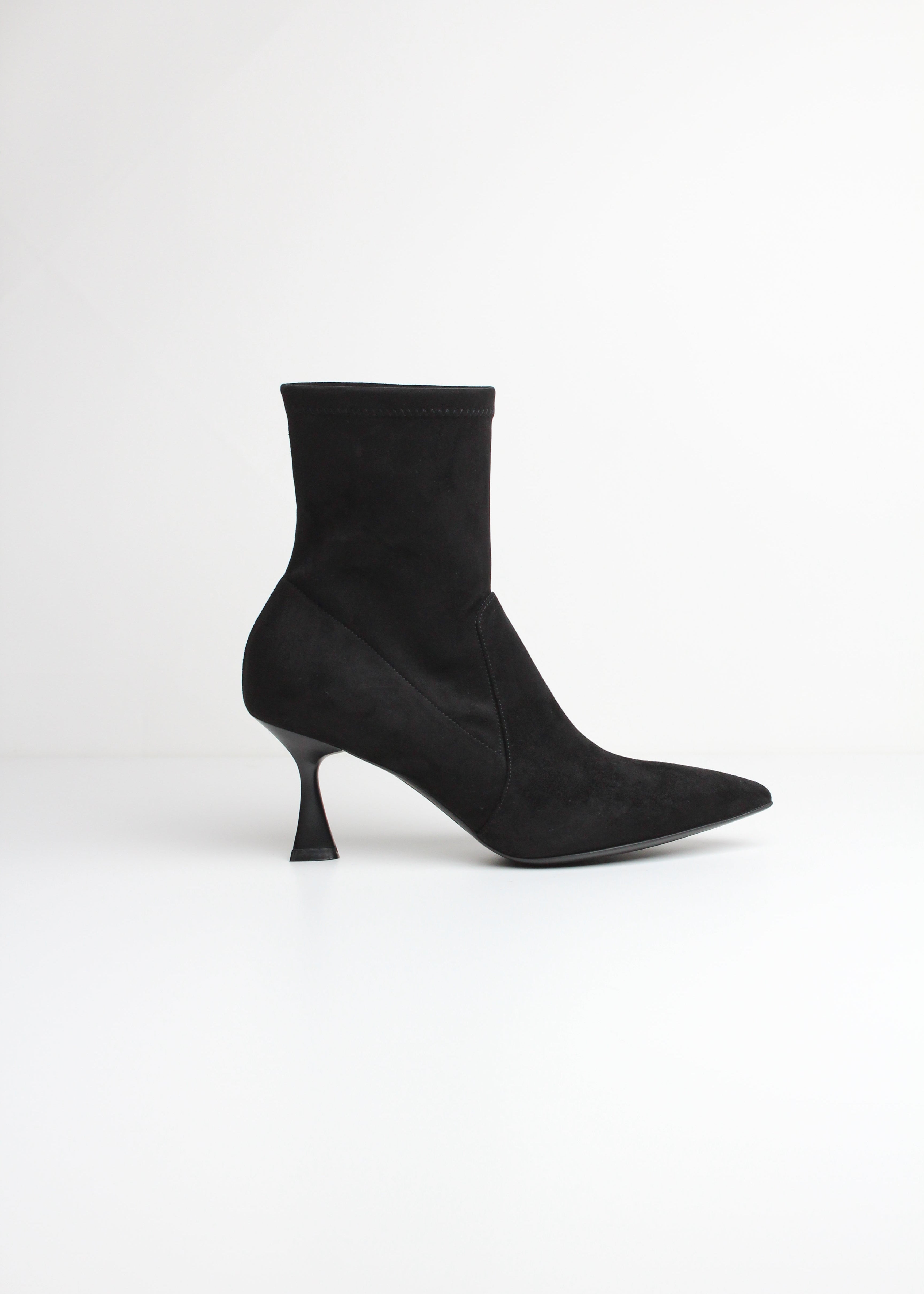 FW25-JANET56  TRONCHETTO  IN PELLE SCAMOSCIATA NERA