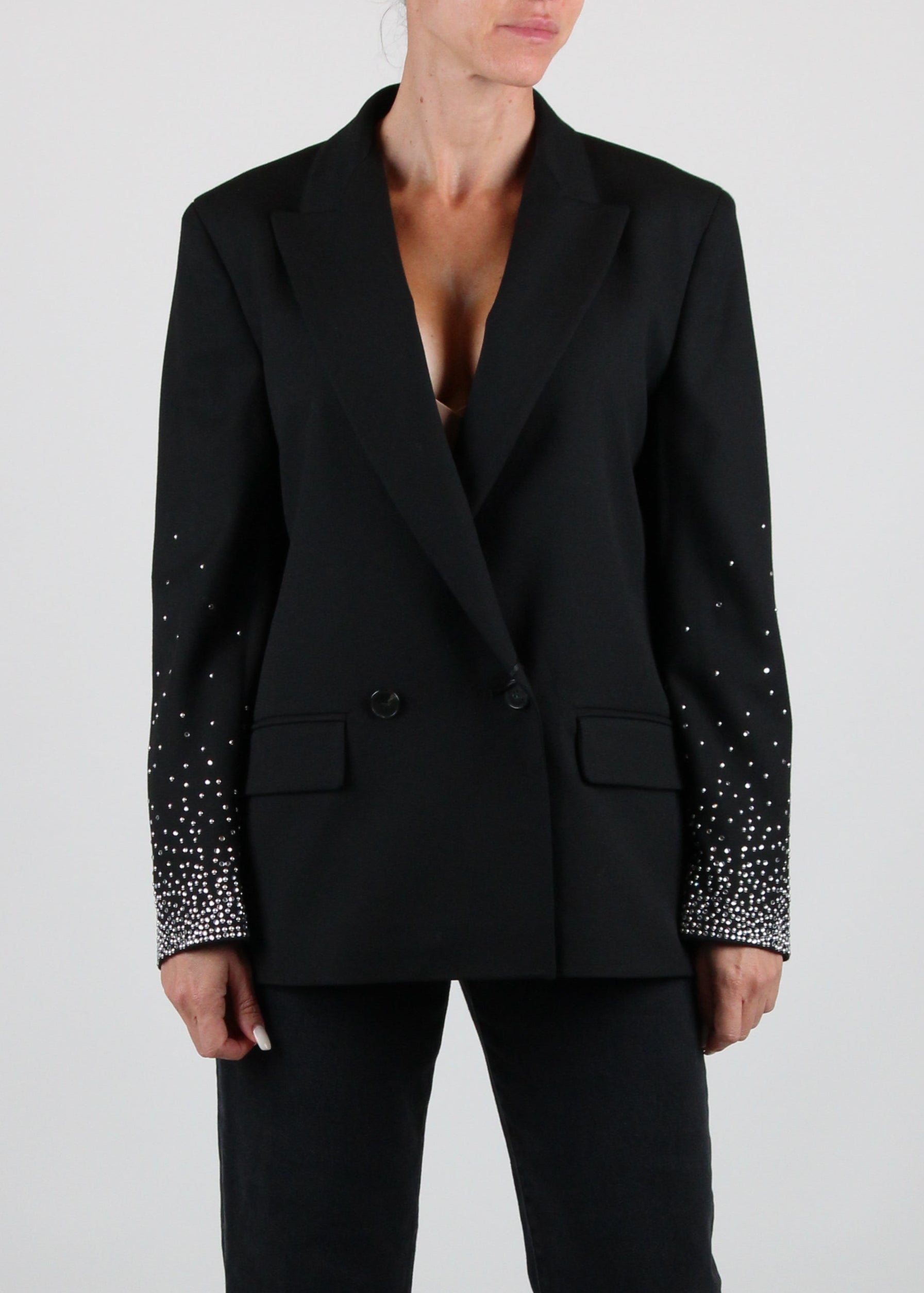 FW25-2523046152-007 BURANO  BLAZER DRITTO STRETCH - NERO