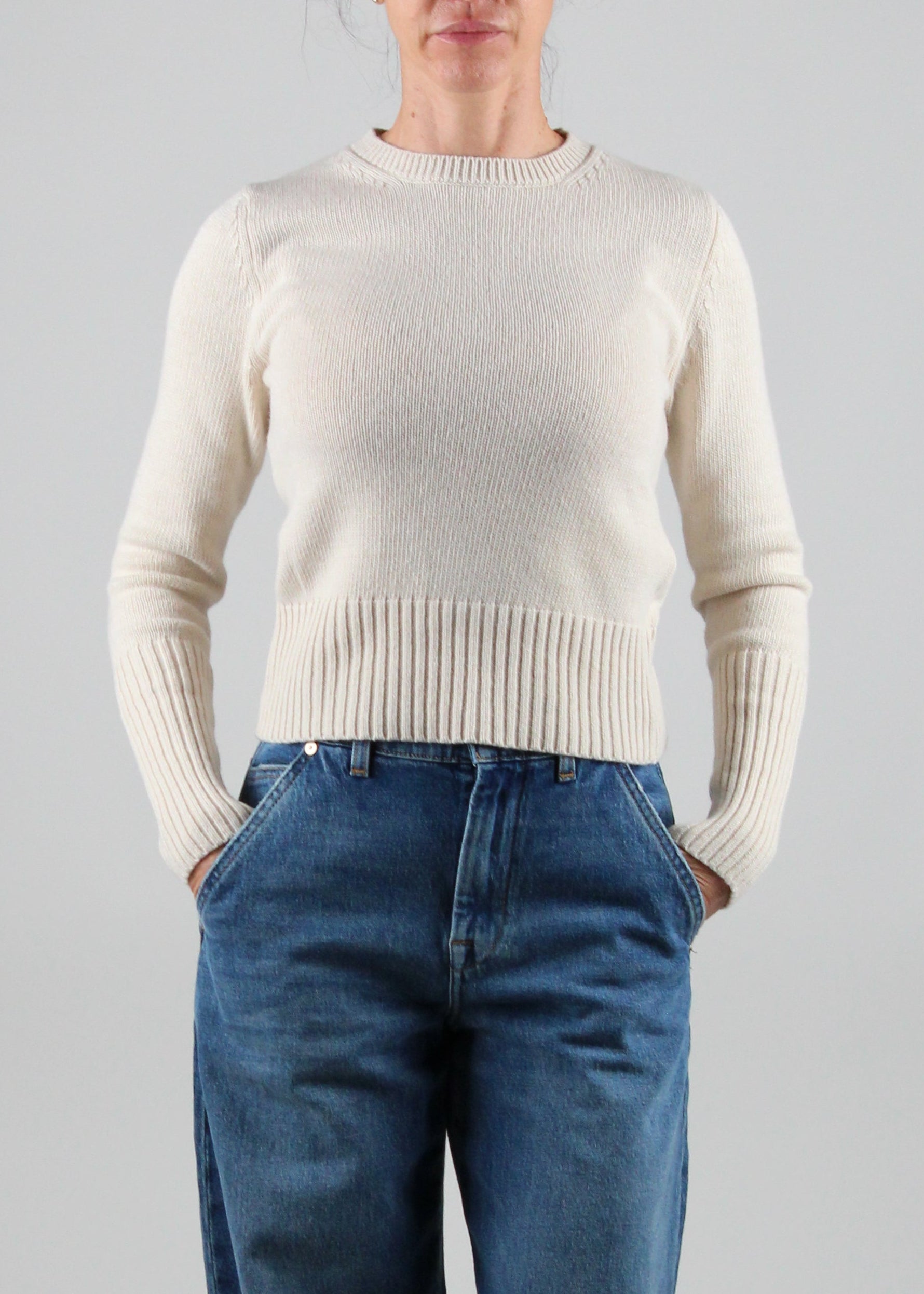 FW25-2523366344  CAPANNA MAGLIA IN MISTO CASHMERE E VISCOSA AVORIO