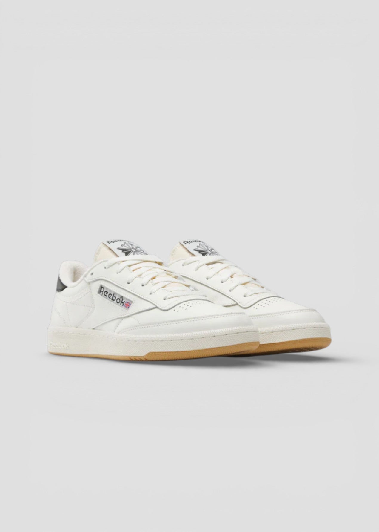 SS26-953 CLUB C 85 VINTAGE  SNEAKERS UOMO BIANCA SPOILER NERO