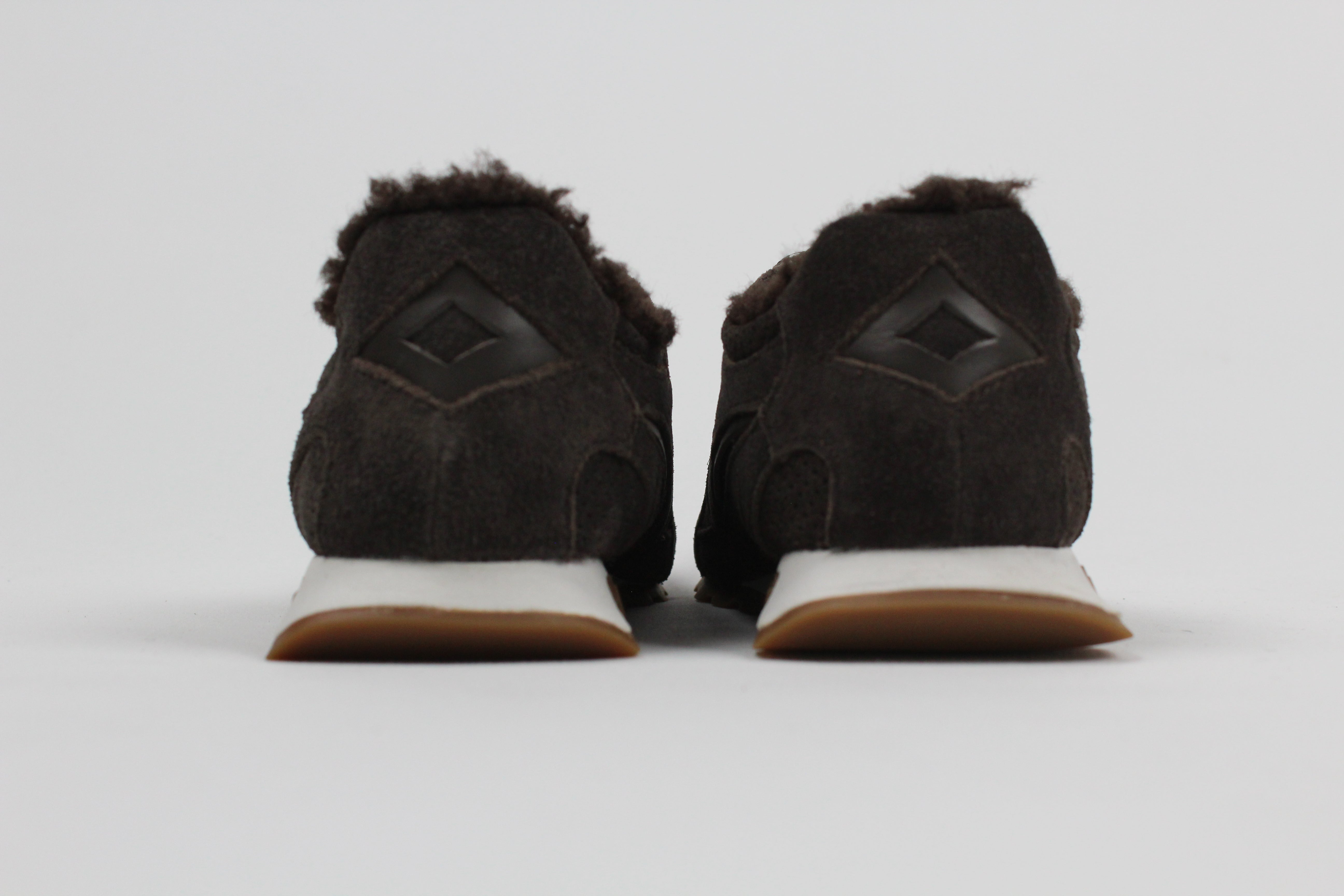 FW25-KASARFUR02  SNEAKERS KASARFUR IN SUEDE TESTA DI MORO CON INTERNO IN LANA EFFETTO ORSETTO