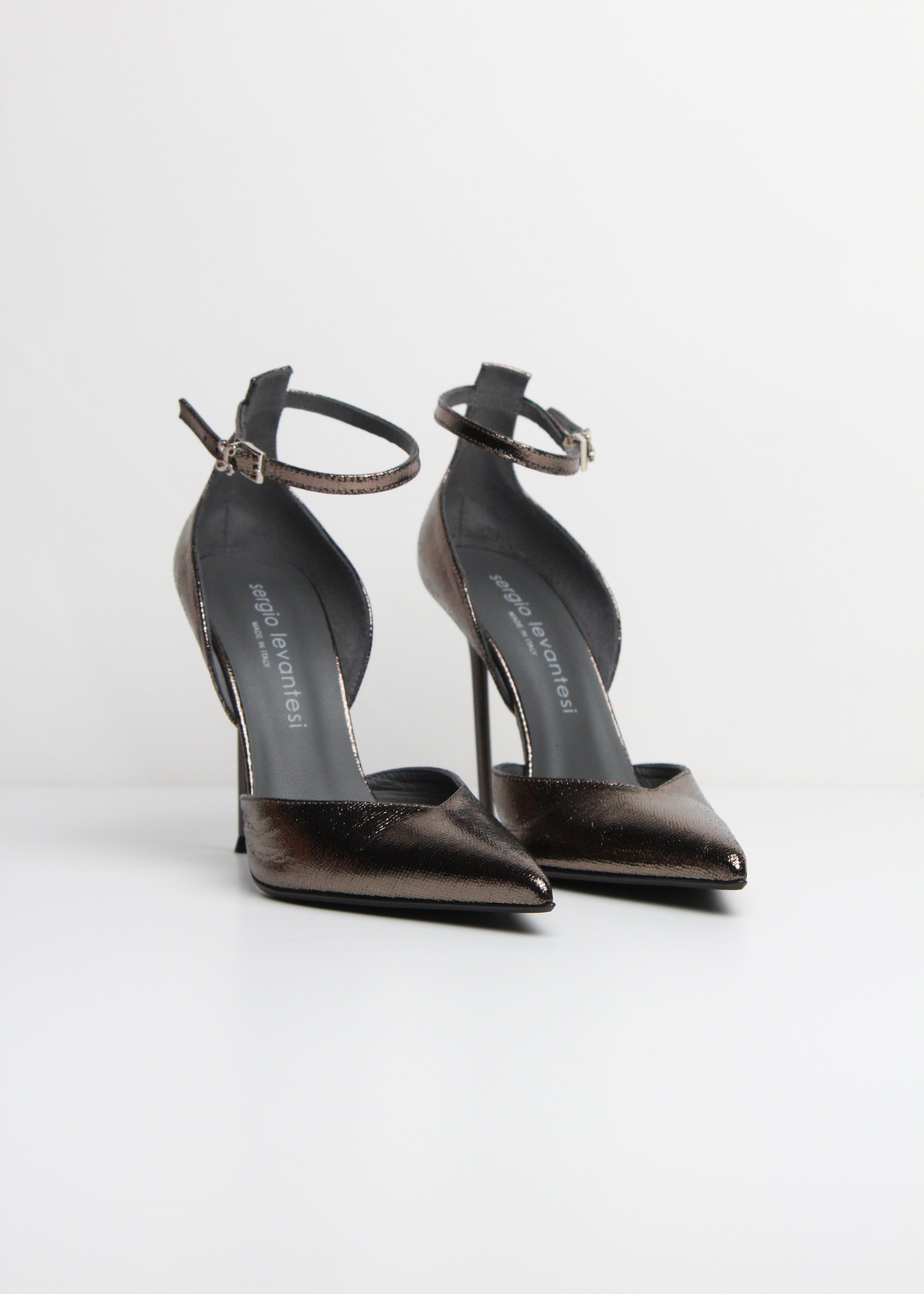 FW25-LARA56 DÉCOLLETÉ LIZARD ACCIAIO
