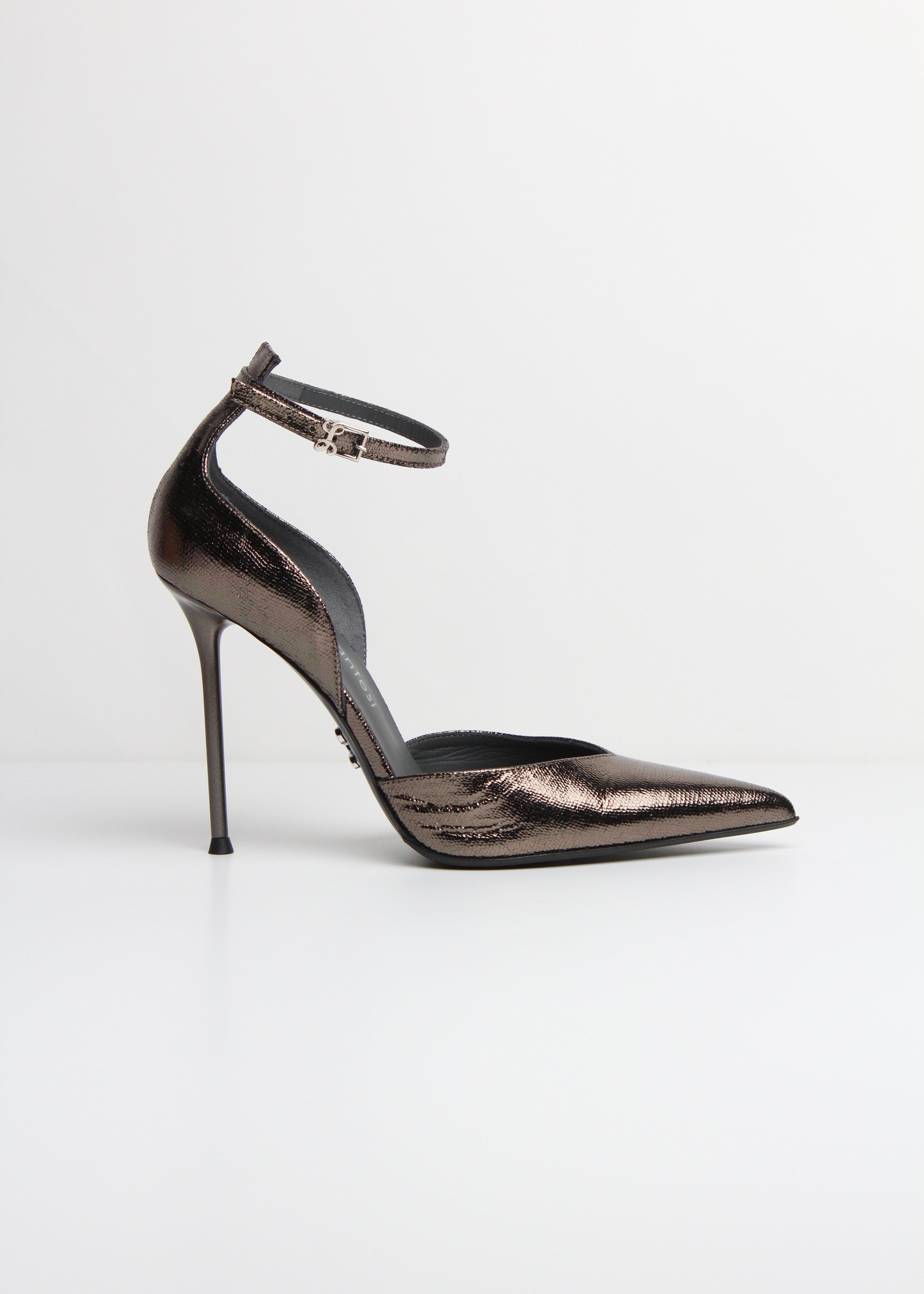 FW25-LARA56 DÉCOLLETÉ LIZARD ACCIAIO