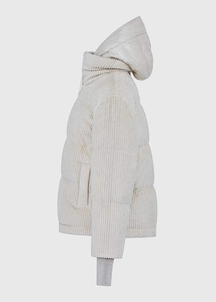 FW25-LORA-TURES  PiUMINO CORTO DONNA COLORE BIANCO AVORIO