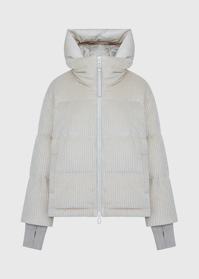 FW25-LORA-TURES  PiUMINO CORTO DONNA COLORE BIANCO AVORIO