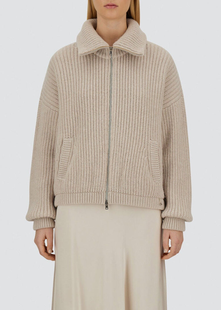 FW25-MC00034DR CARDIGAN FODERATO CON ZIP  COLORE CHANTILLY