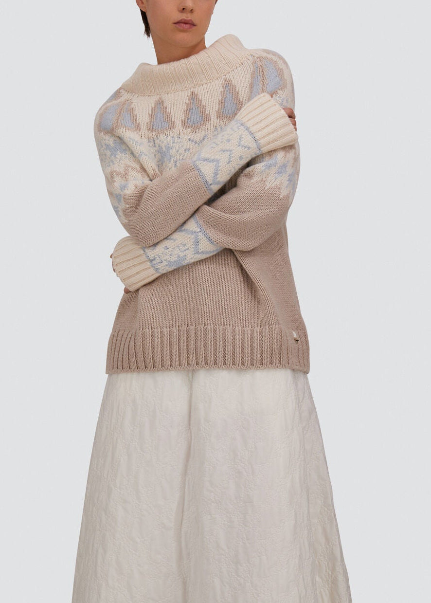 ML000081D-70383-1010  MAGLIA IN MOHAIR CON MOTIVO NORVEGESE BIANCO